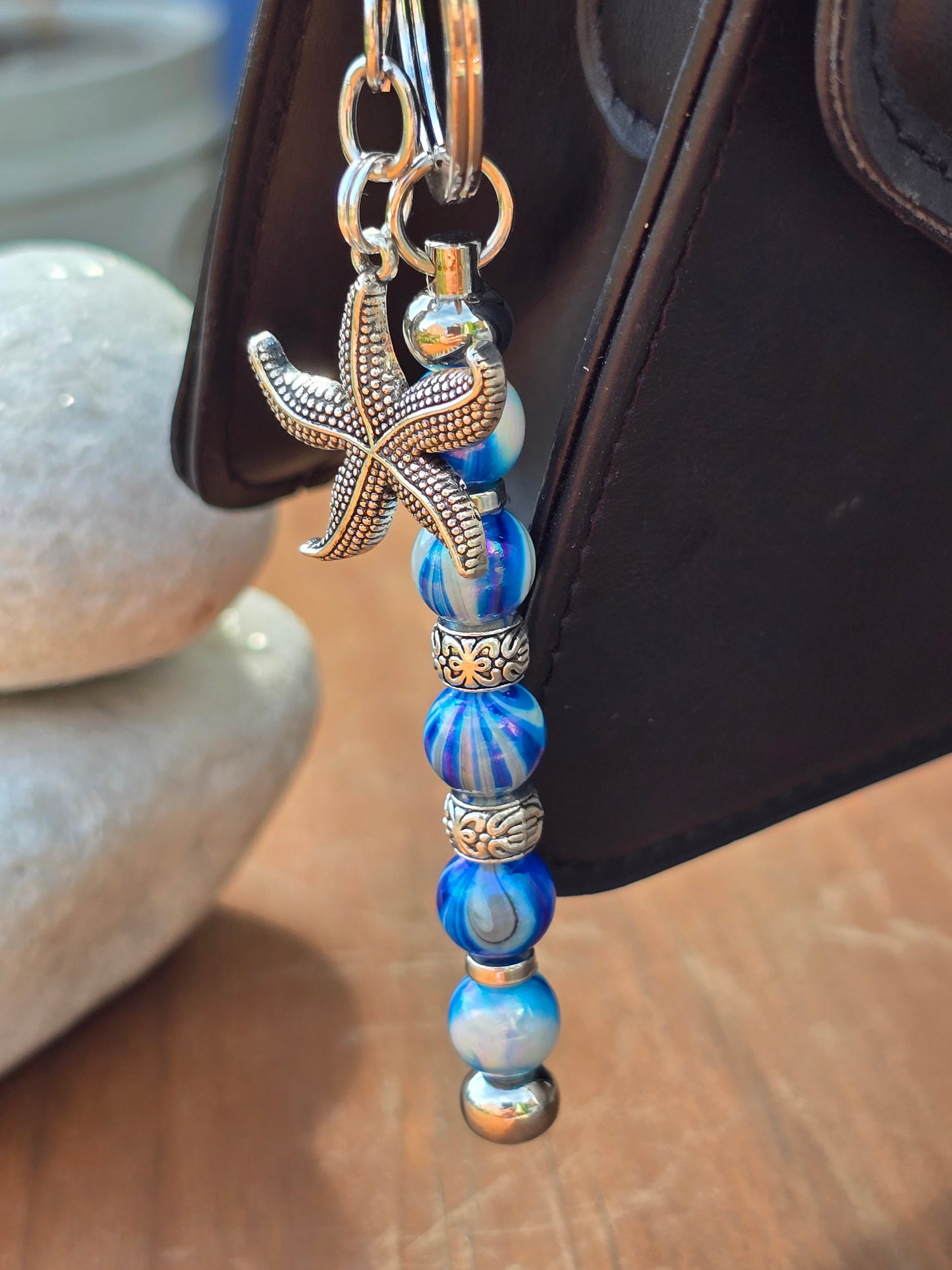 Beaded Vertical Bag Charm / Keyring / Zipper Pull Charm - Various Designs Available