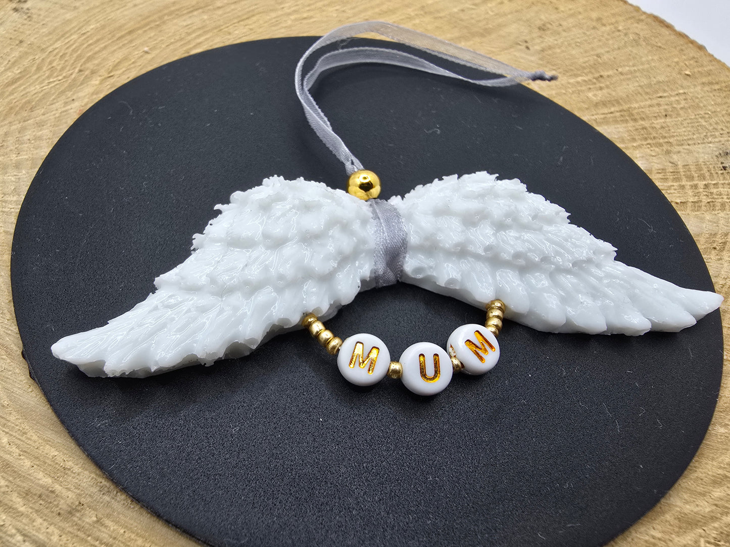 White Resin Angel Wings (Mum / Dad) - Hanging Decoration
