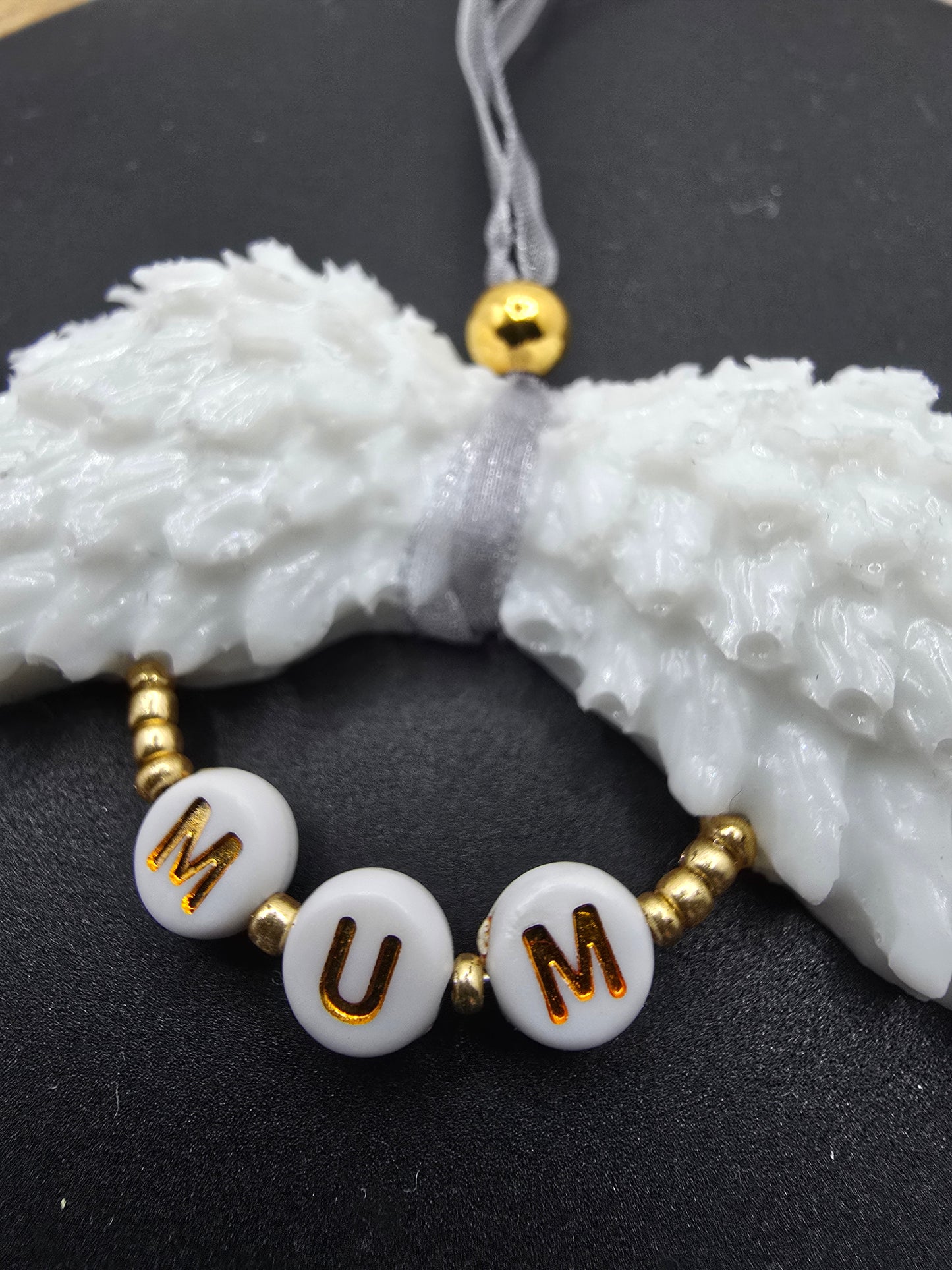 White Resin Angel Wings (Mum / Dad) - Hanging Decoration