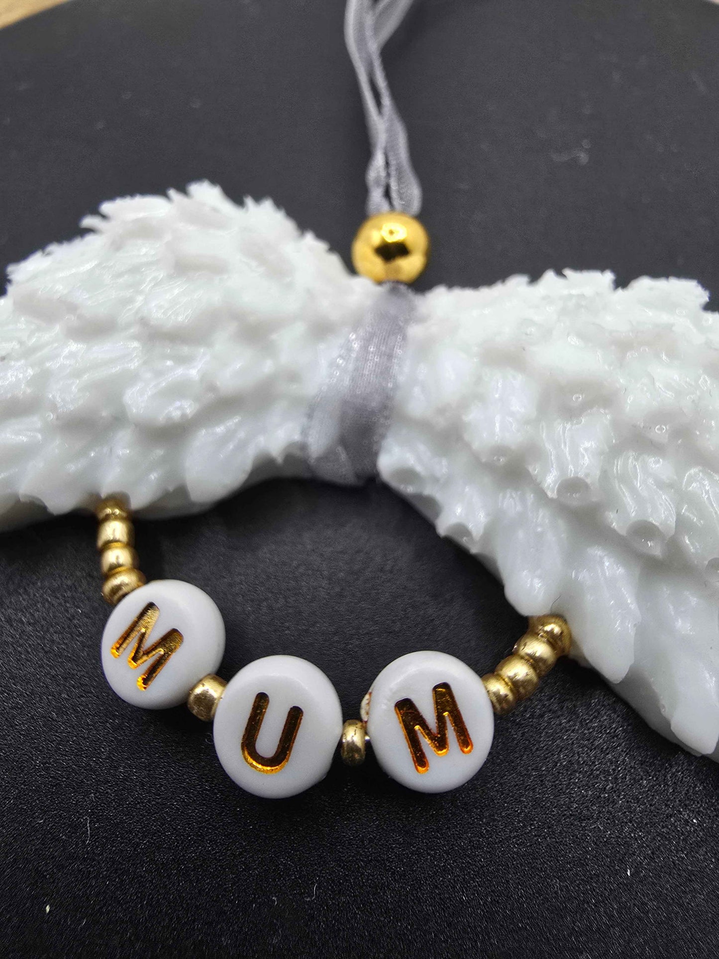 White Resin Angel Wings (Mum / Dad / Personalised) - Hanging Decoration