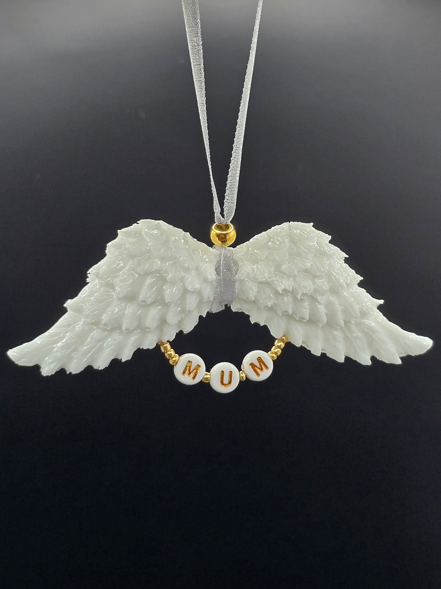 White Resin Angel Wings (Mum / Dad) - Hanging Decoration