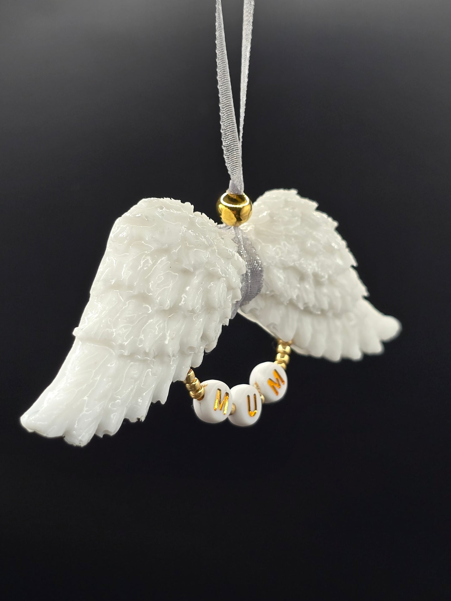 White Resin Angel Wings (Mum / Dad) - Hanging Decoration