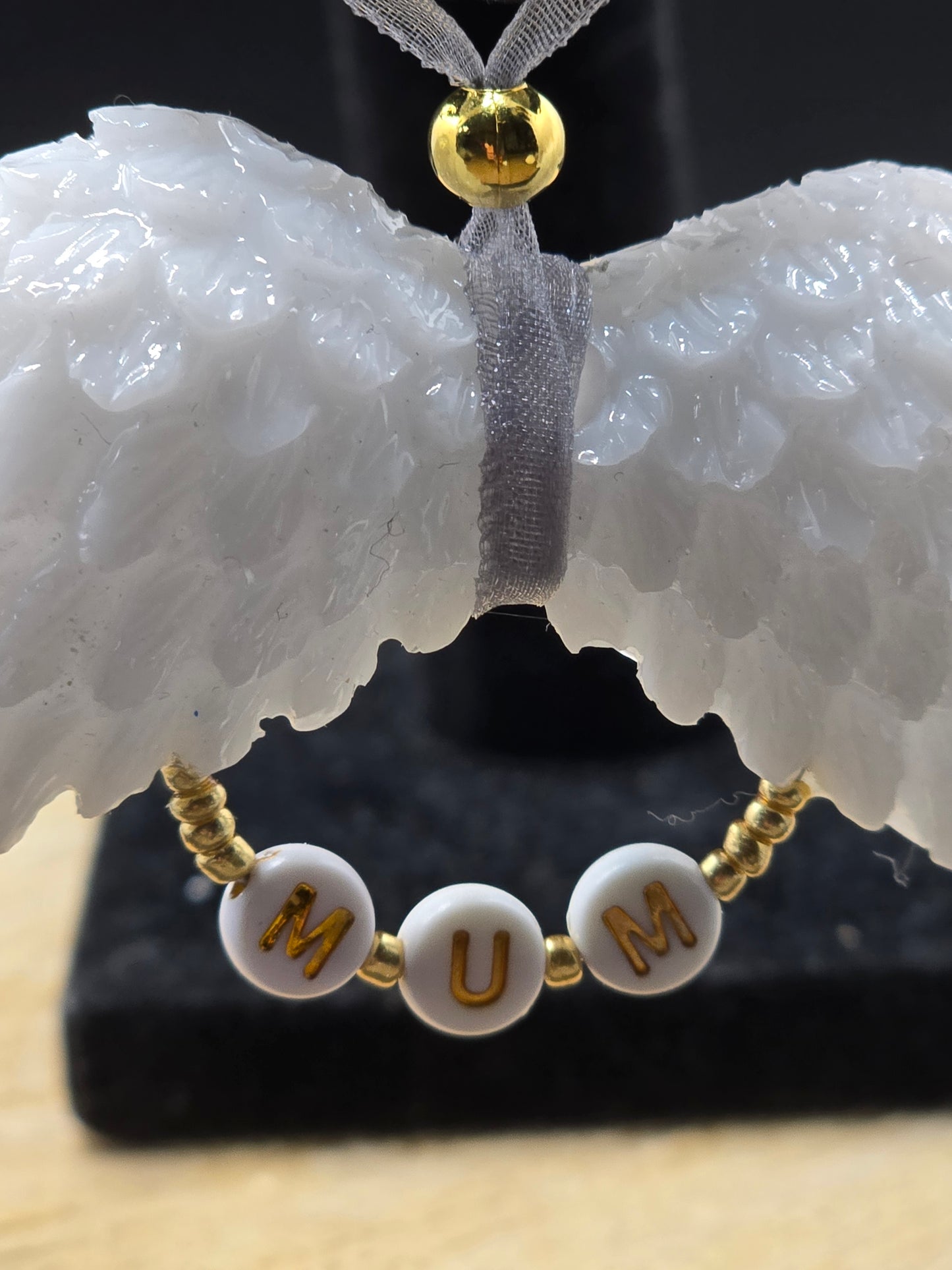 White Resin Angel Wings (Mum / Dad) - Hanging Decoration