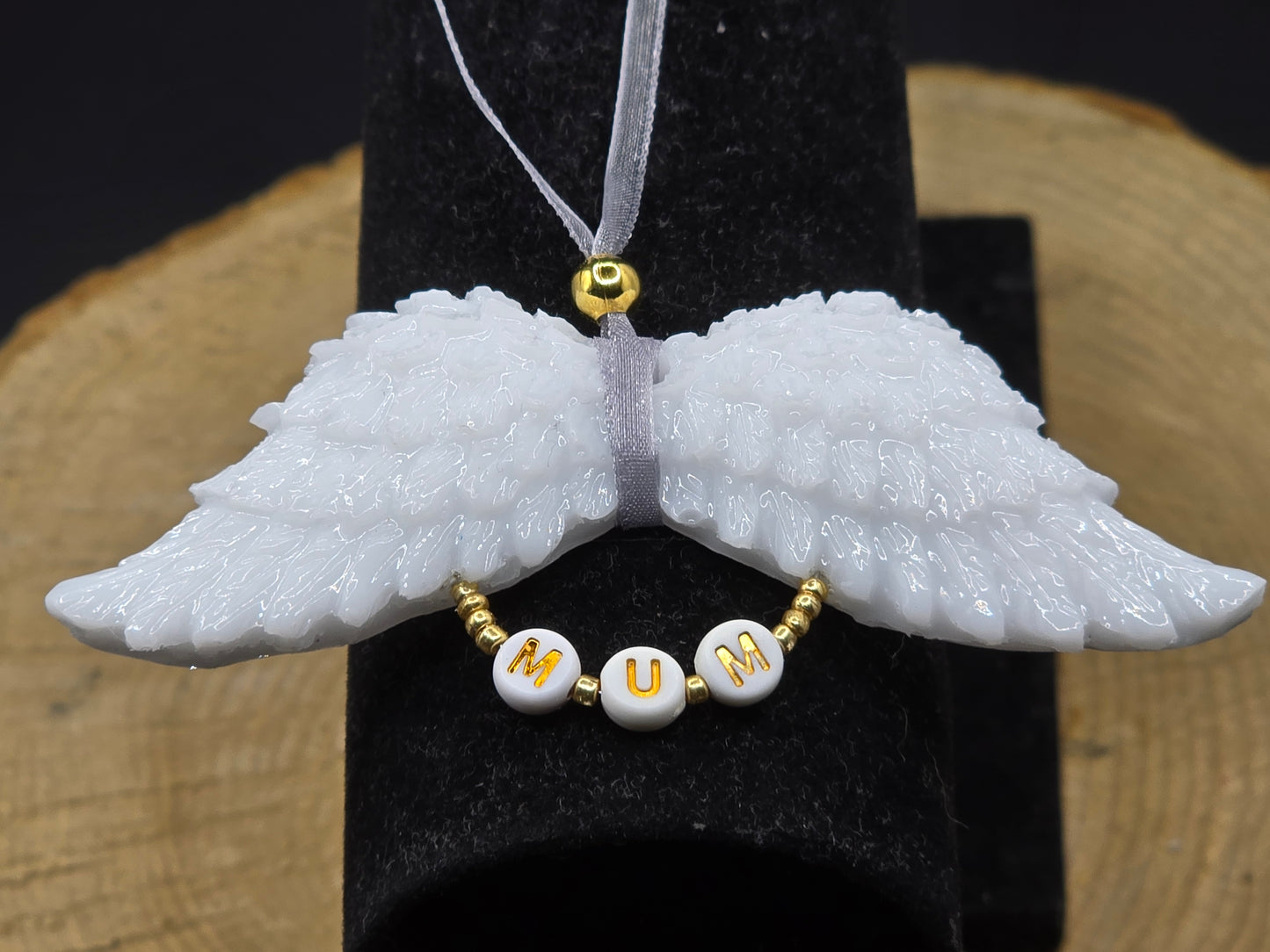 White Resin Angel Wings (Mum / Dad) - Hanging Decoration