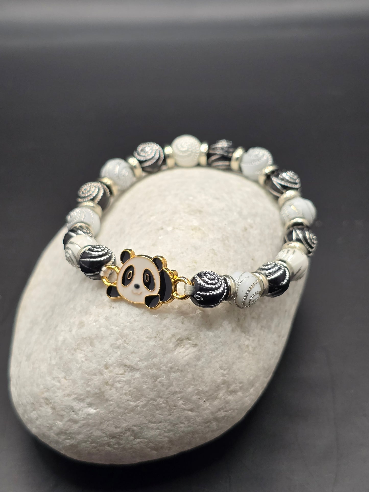 Panda themed kids bracelet - Black and white cute Panda design