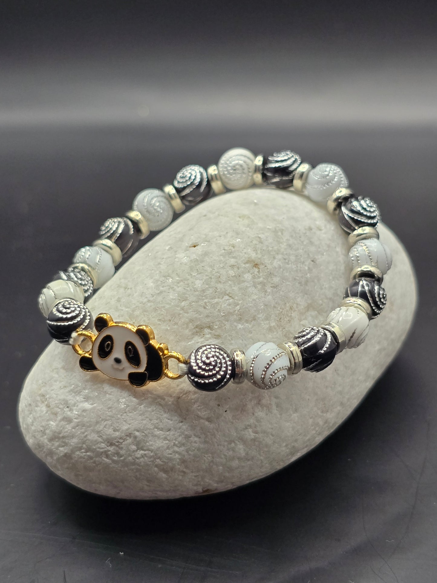 Panda themed kids bracelet - Black and white cute Panda design