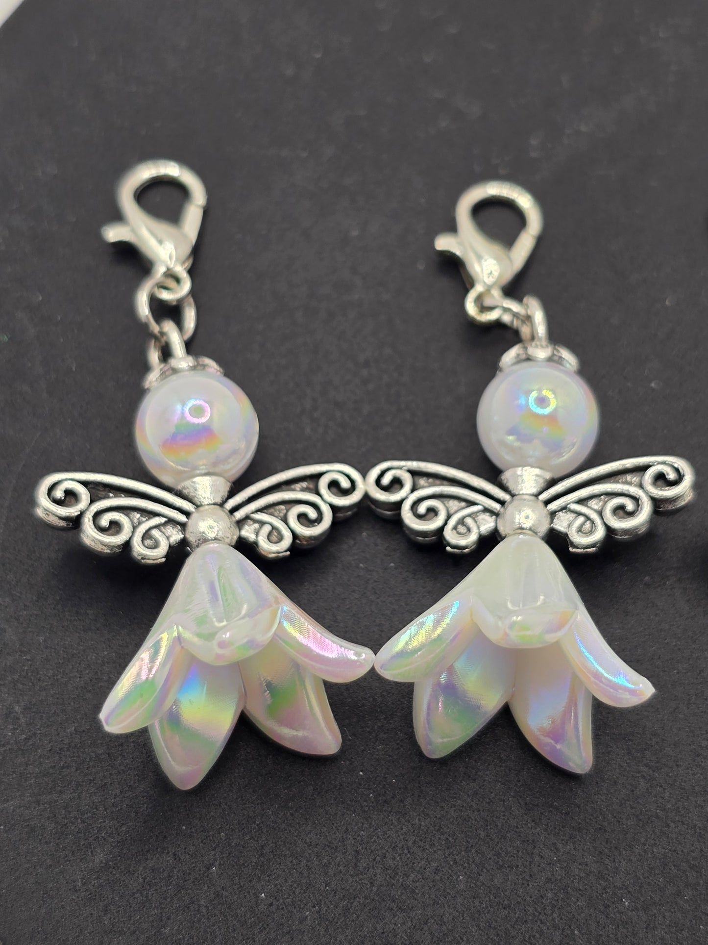 4 pack Angel zipper charms - Bellflower shaped angel charms