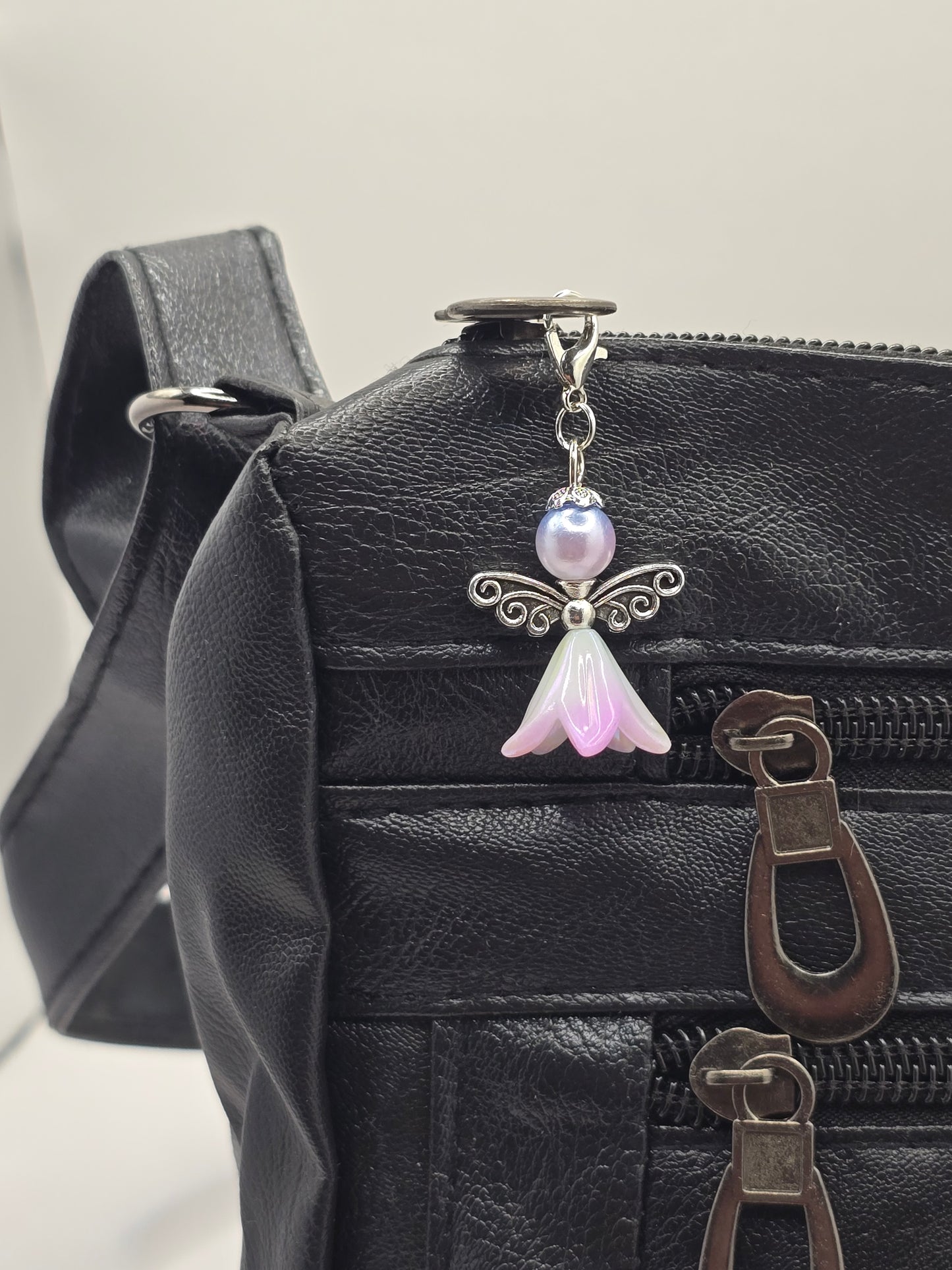 4 pack Angel zipper charms - Bellflower shaped angel charms