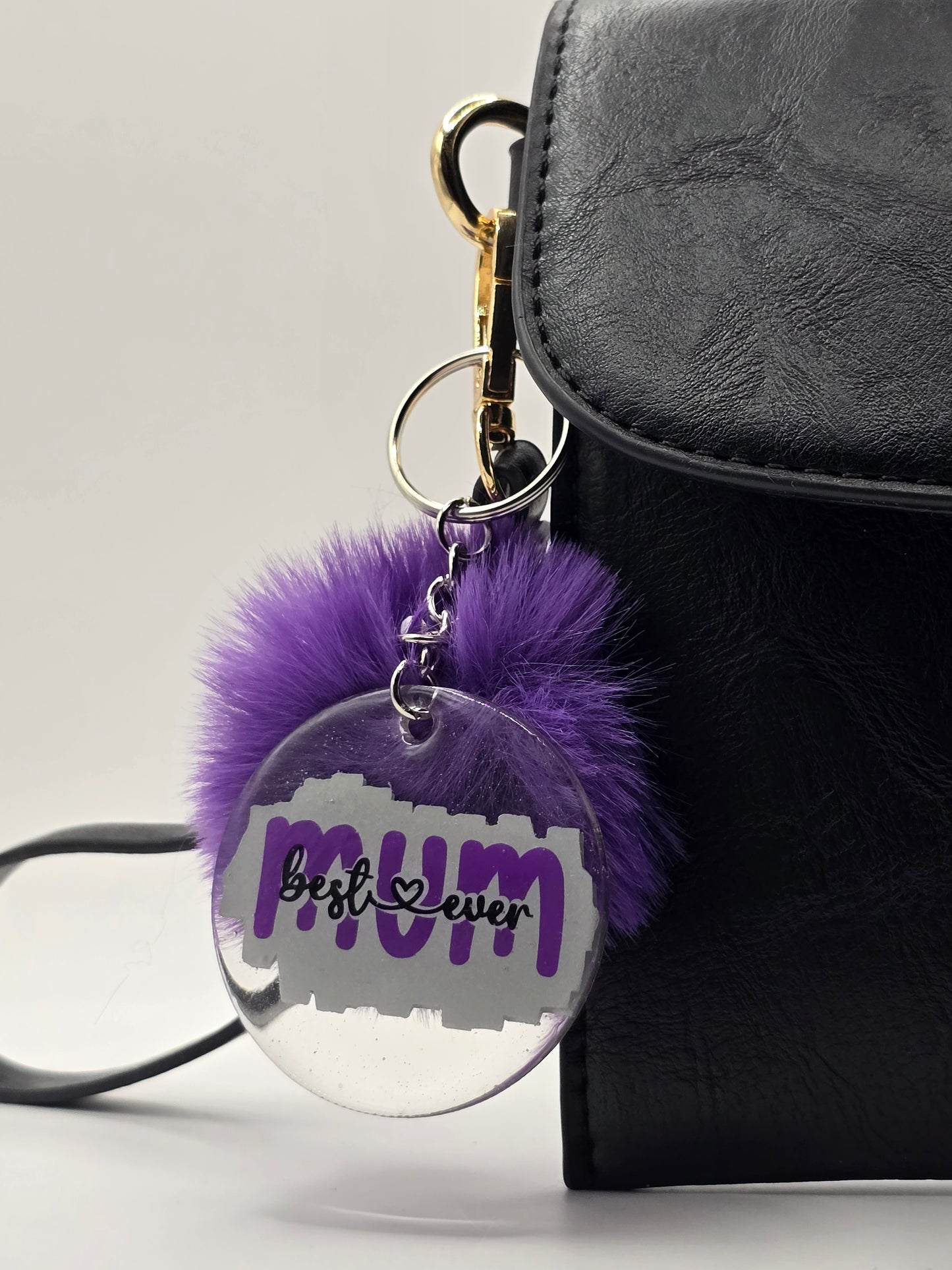 Best Ever Mum Pom Pom Keyring