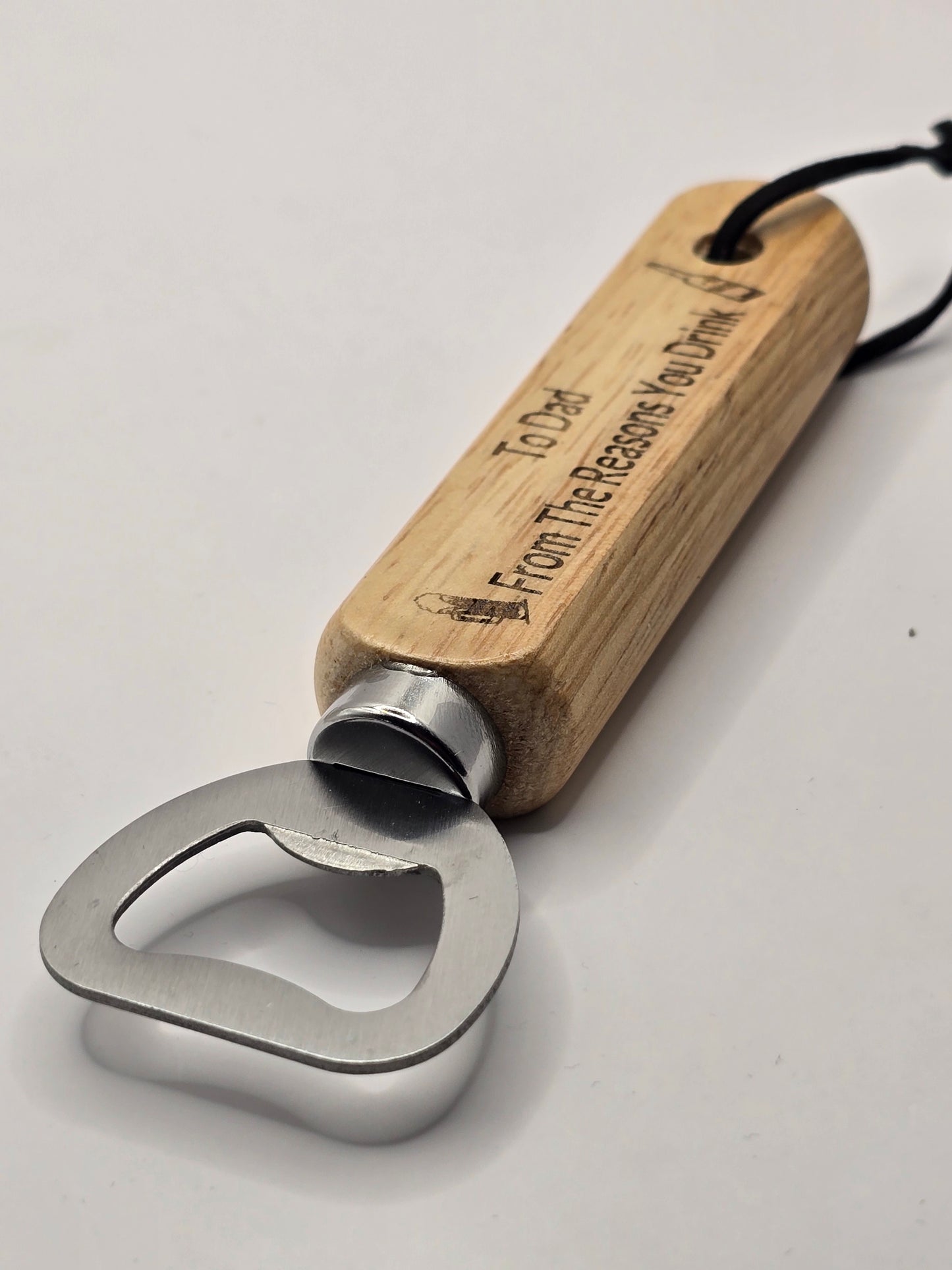 Personalised Bottle Opener and Wooden Coaster Set
