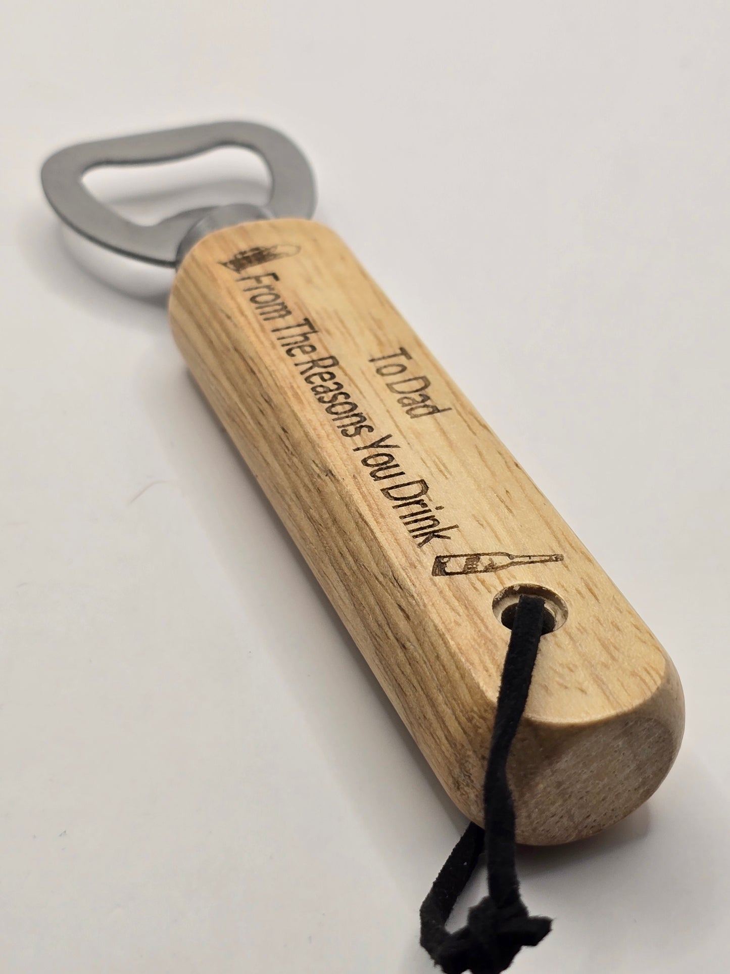 Personalised Bottle Opener and Wooden Coaster Set