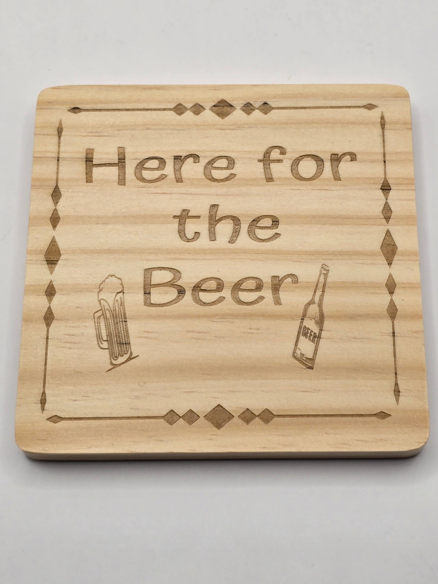 Personalised Bottle Opener and Wooden Coaster Set