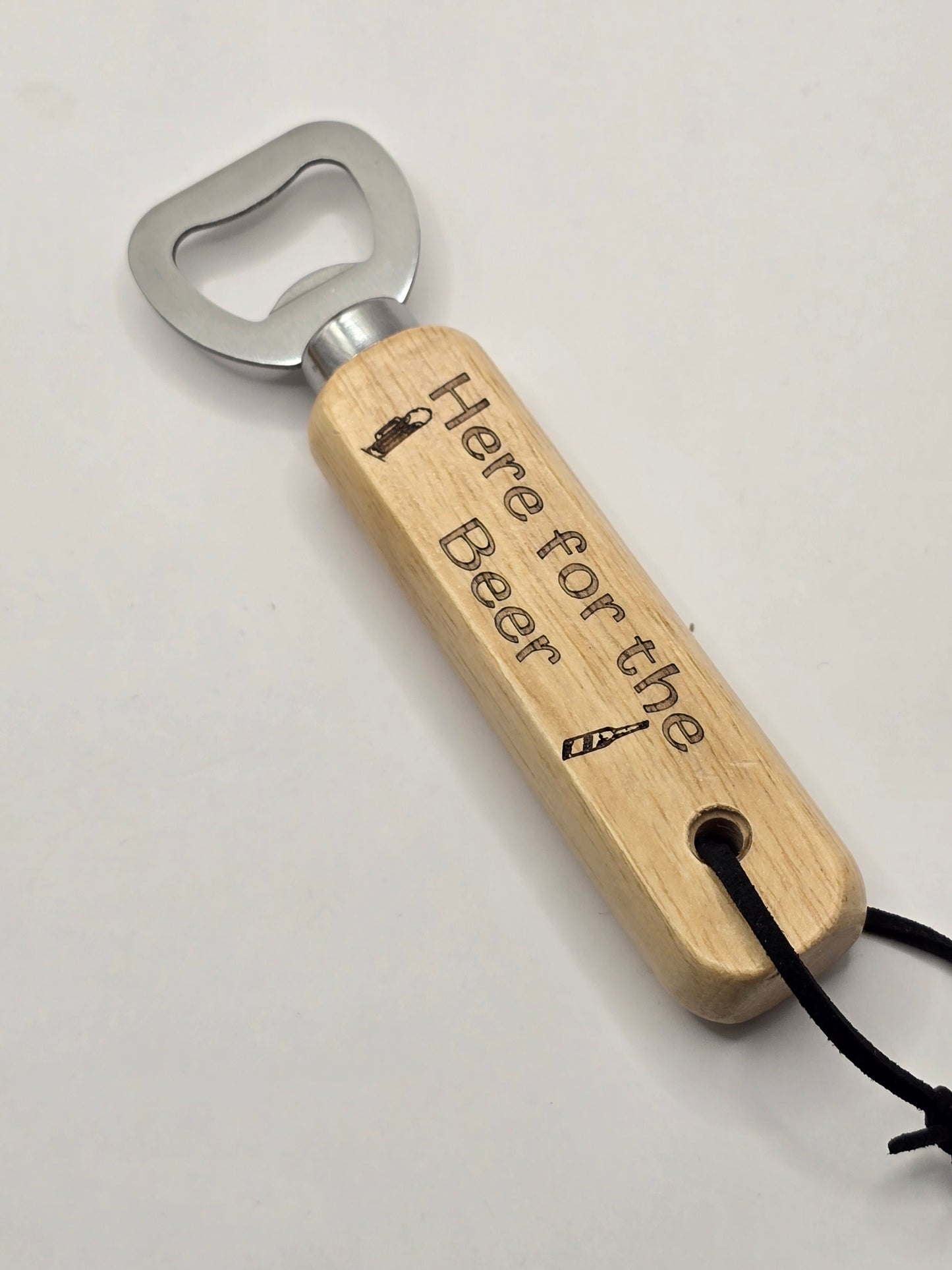 Personalised Bottle Opener and Wooden Coaster Set