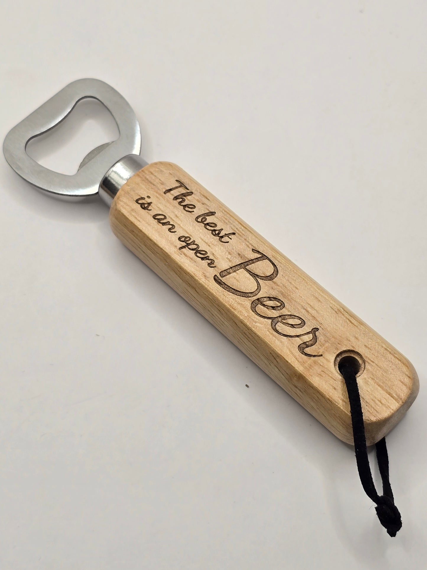 Personalised Bottle Opener and Wooden Coaster Set