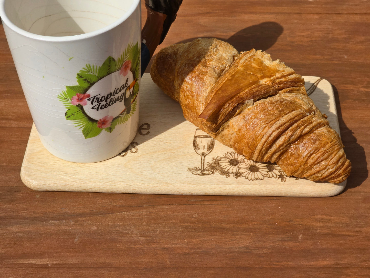 Highland cow small breakfast board - Etched wooden breakfast serving board