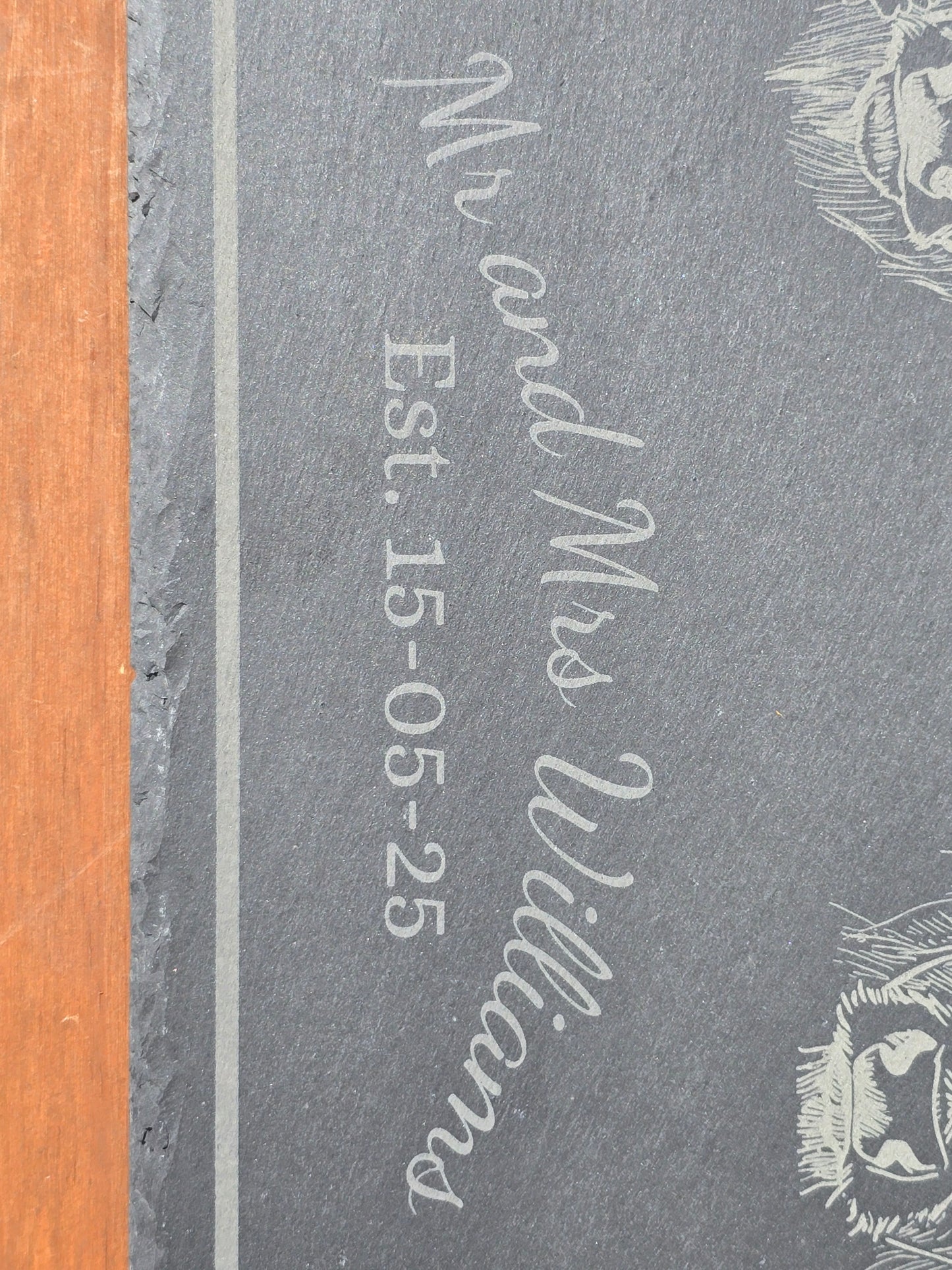 Personalised Highland Cow Cheese board - Mr and Mrs serving slate / Charcuterie board