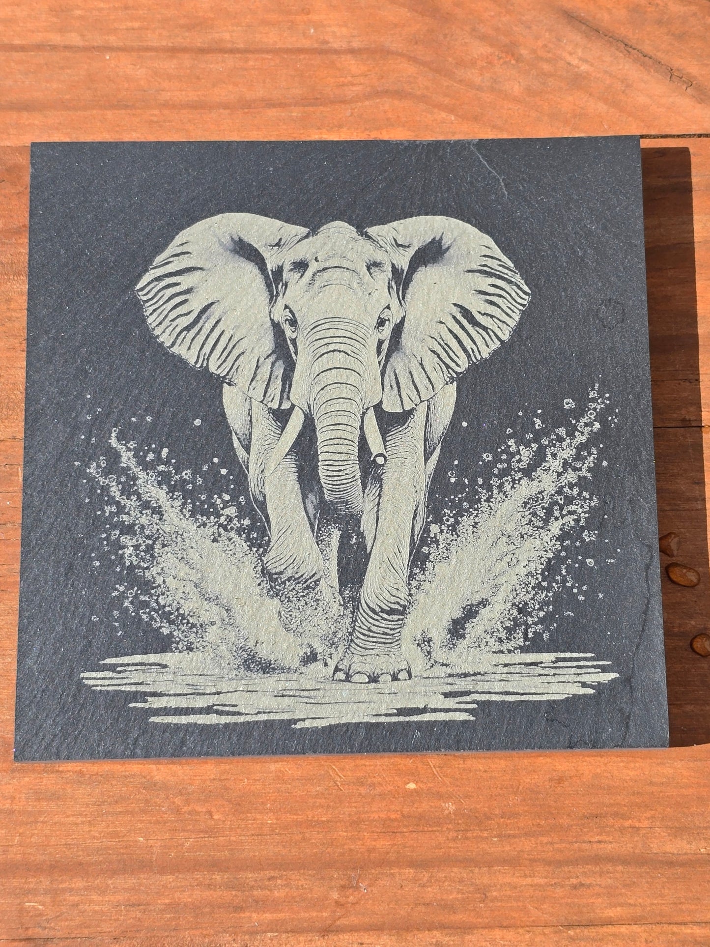 Various Animal design slate coasters - Stag, Dragon, Bee, Cow, Lion, Giraffe, Elephant