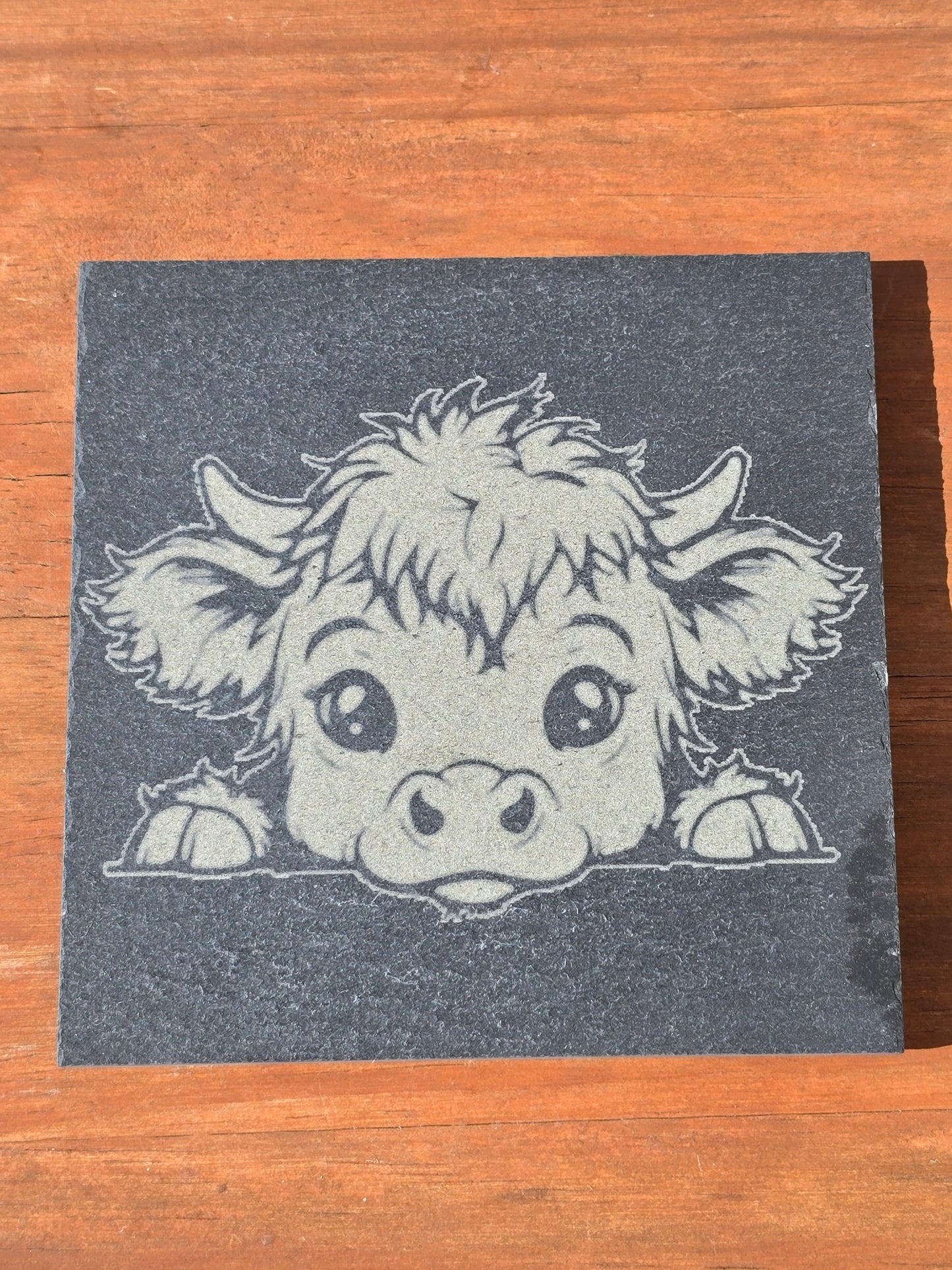 Various Animal design slate coasters - Stag, Dragon, Bee, Cow, Lion, Giraffe, Elephant