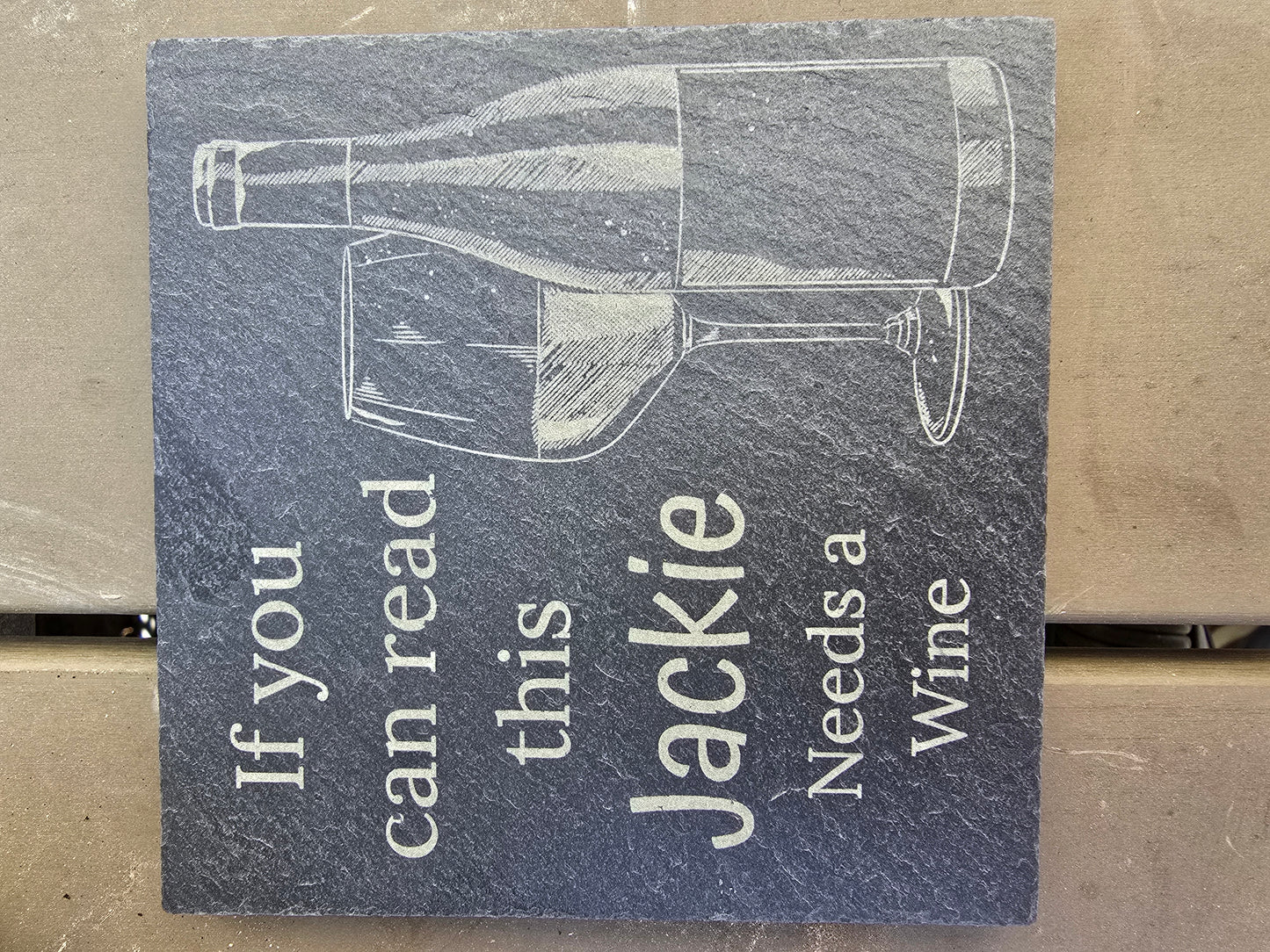 Personalised slate coaster - Personalised drinks mat gift for wine lovers