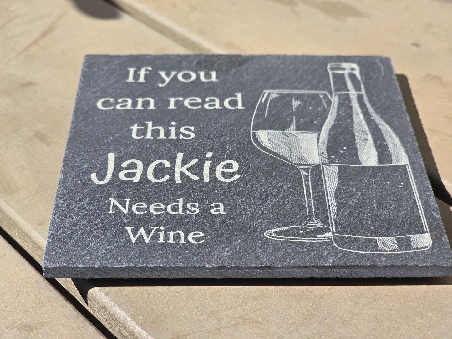 Personalised slate coaster - Personalised drinks mat gift for wine lovers