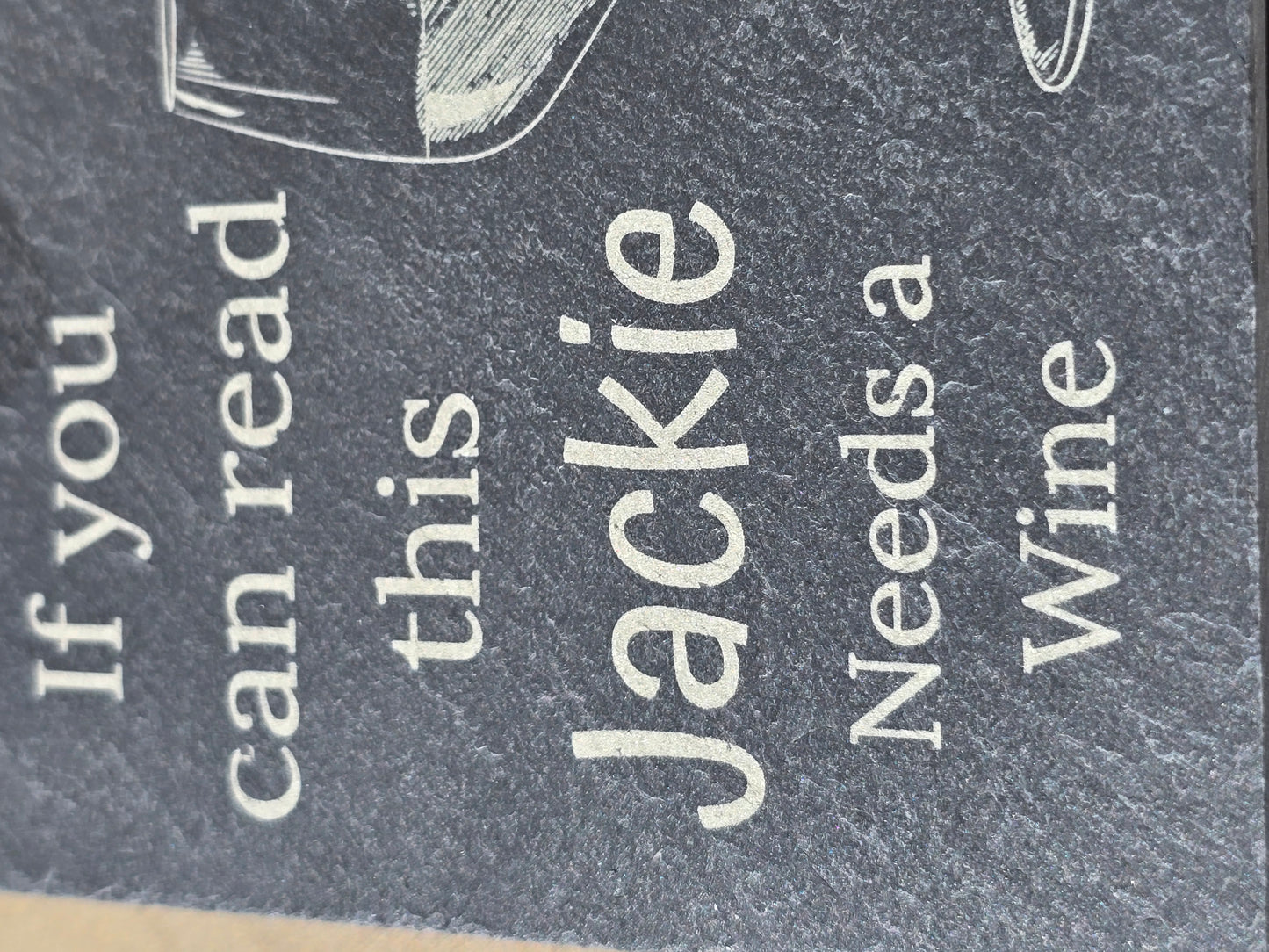 Personalised slate coaster - Personalised drinks mat gift for wine lovers