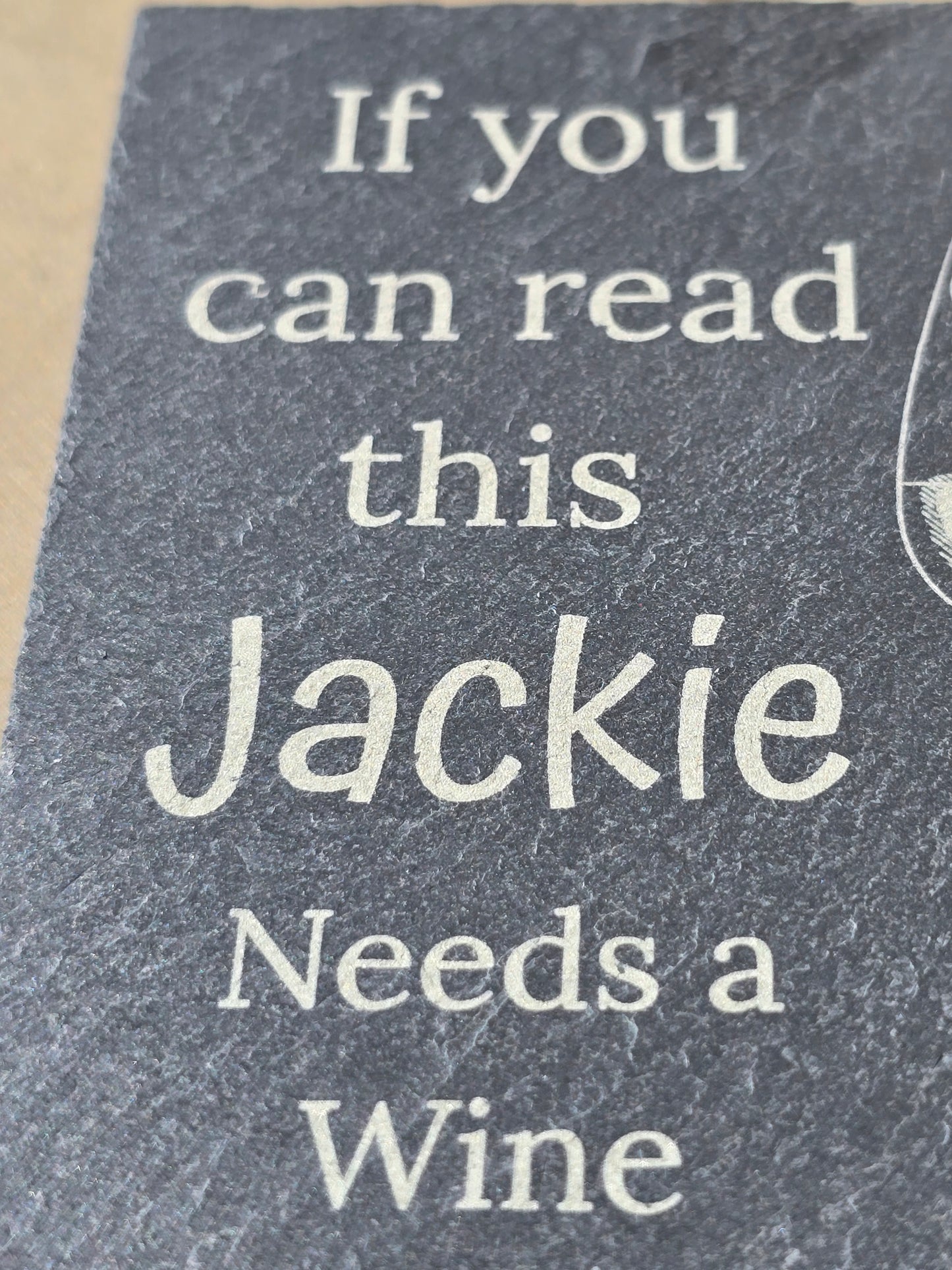 Personalised slate coaster - Personalised drinks mat gift for wine lovers