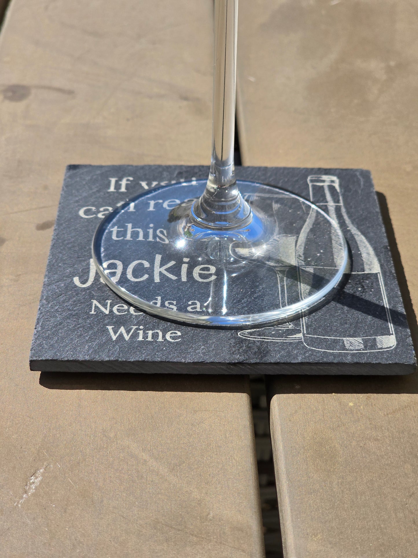Personalised slate coaster - Personalised drinks mat gift for wine lovers