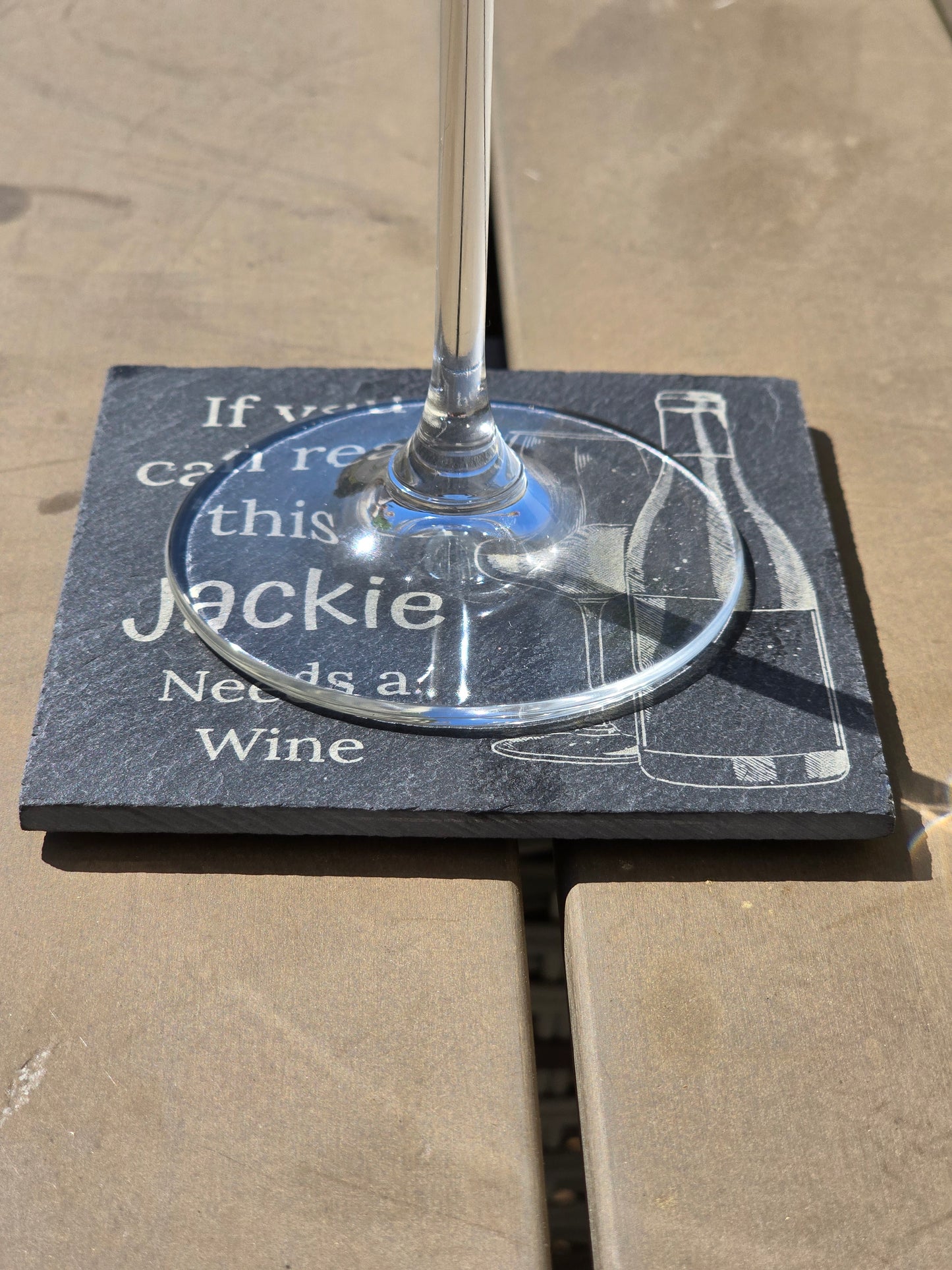 Personalised slate coaster - Personalised drinks mat gift for wine lovers