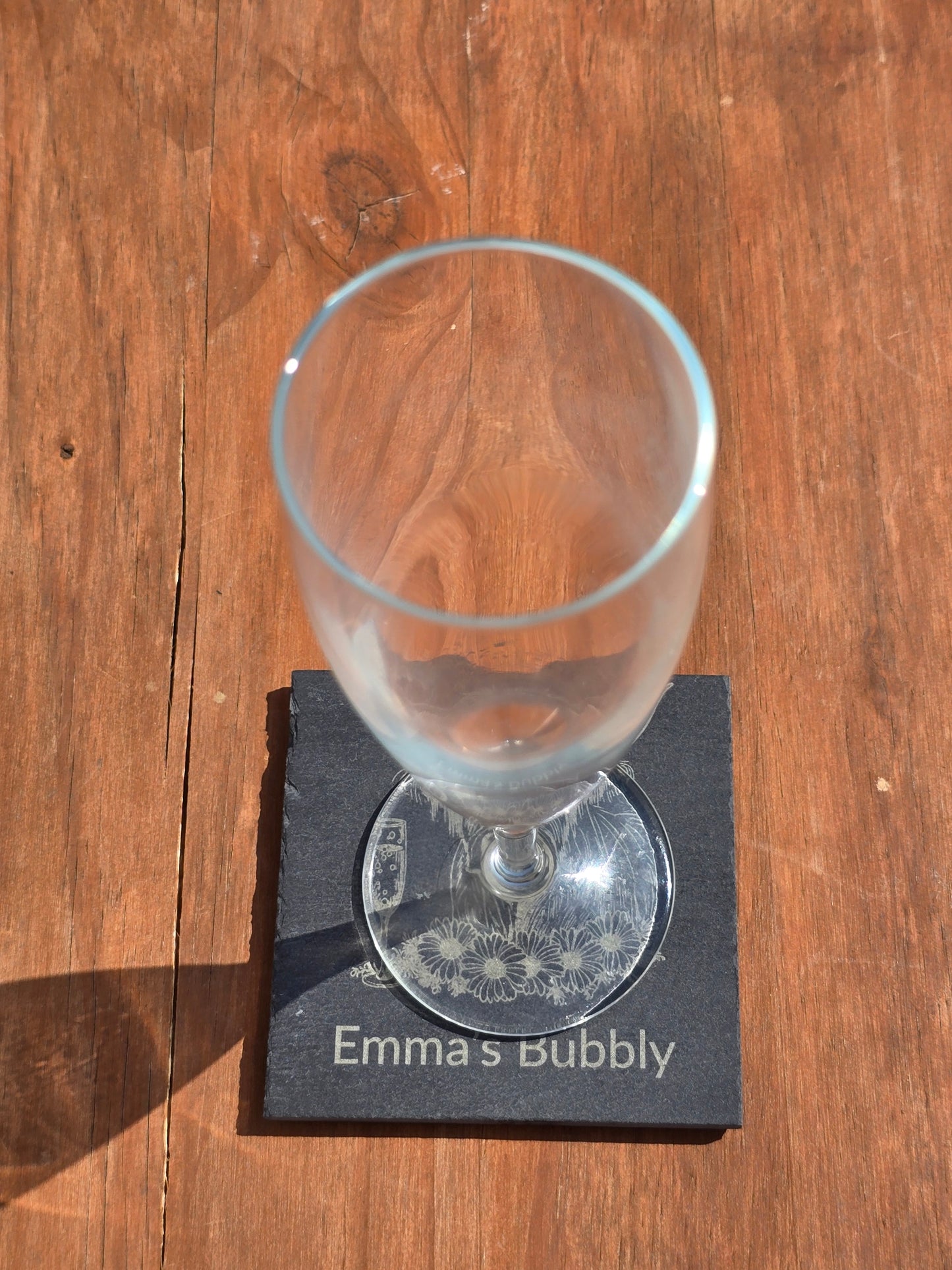 Personalised Highland Cow Slate Coaster - "Your Name's Bubbly" Text
