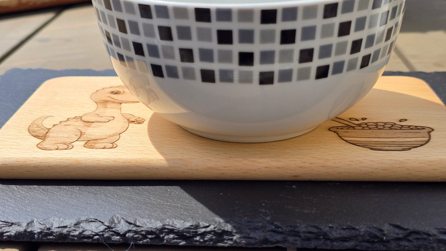 Personalised Kids Dinosaur Breakfast Board - Your Name Engraved