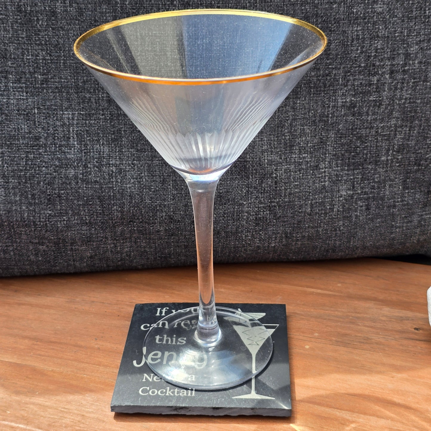 Personalised slate coaster - If you can read this "Your Name" needs a cocktail