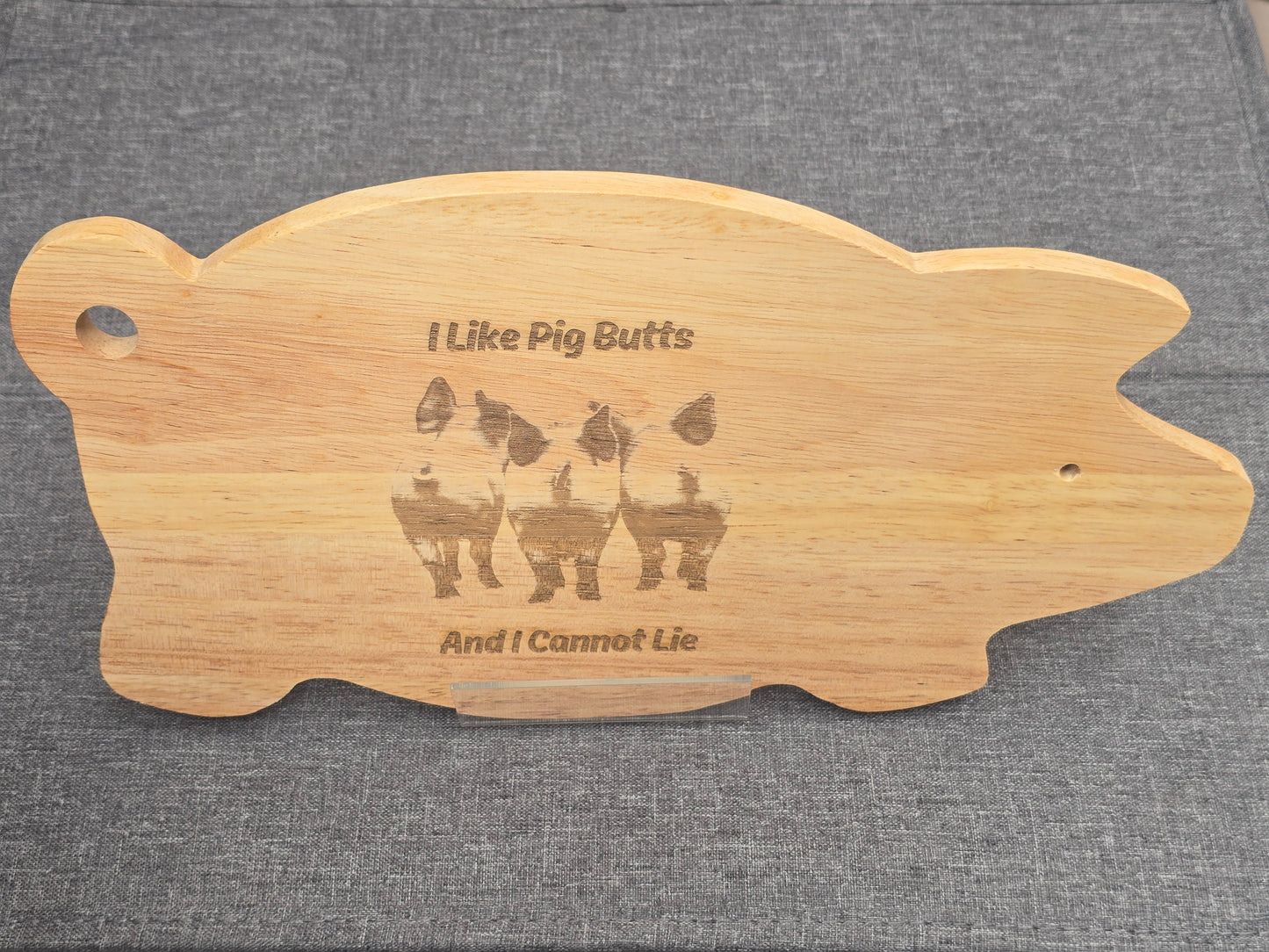 Piggy Chopping board - Funny engraved pig shaped chopping / BBQ serving board