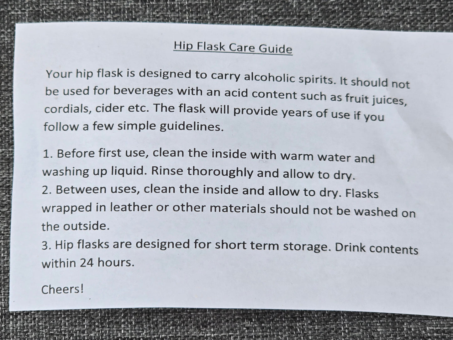 Engraved stainless steel 6oz hipflask - Spirit / Liquor flask with various designs - With Gift Box