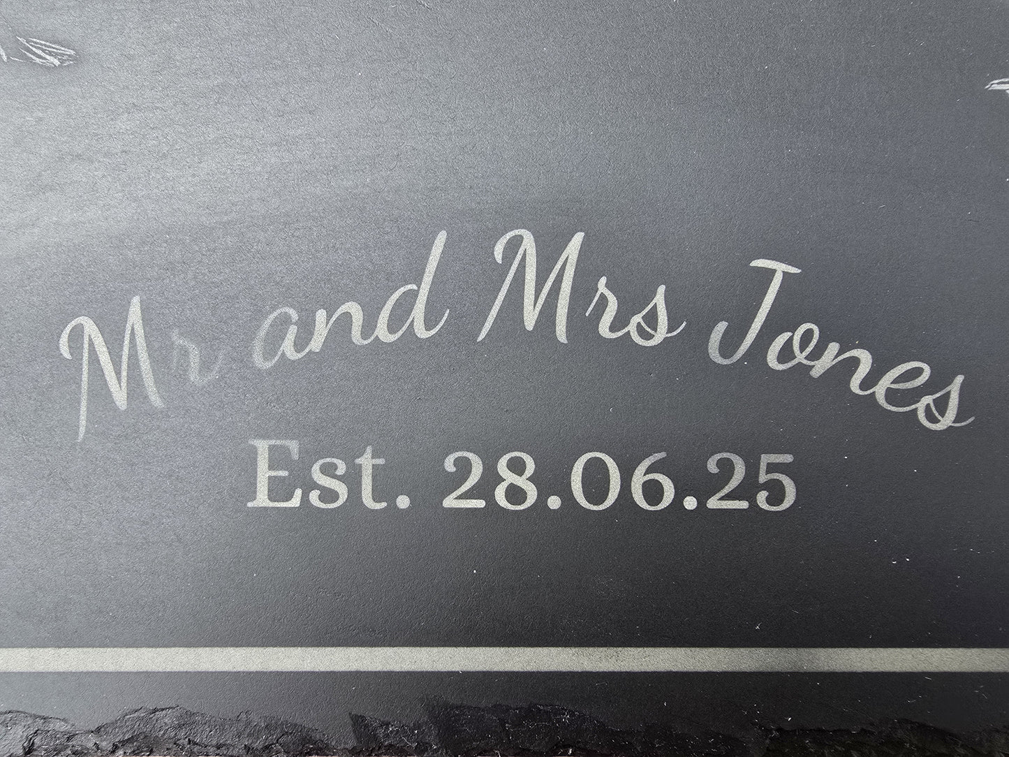 Personalised "Mr & Mrs" Duck Slate Serving Platter - Cheese / Charcuterie Board
