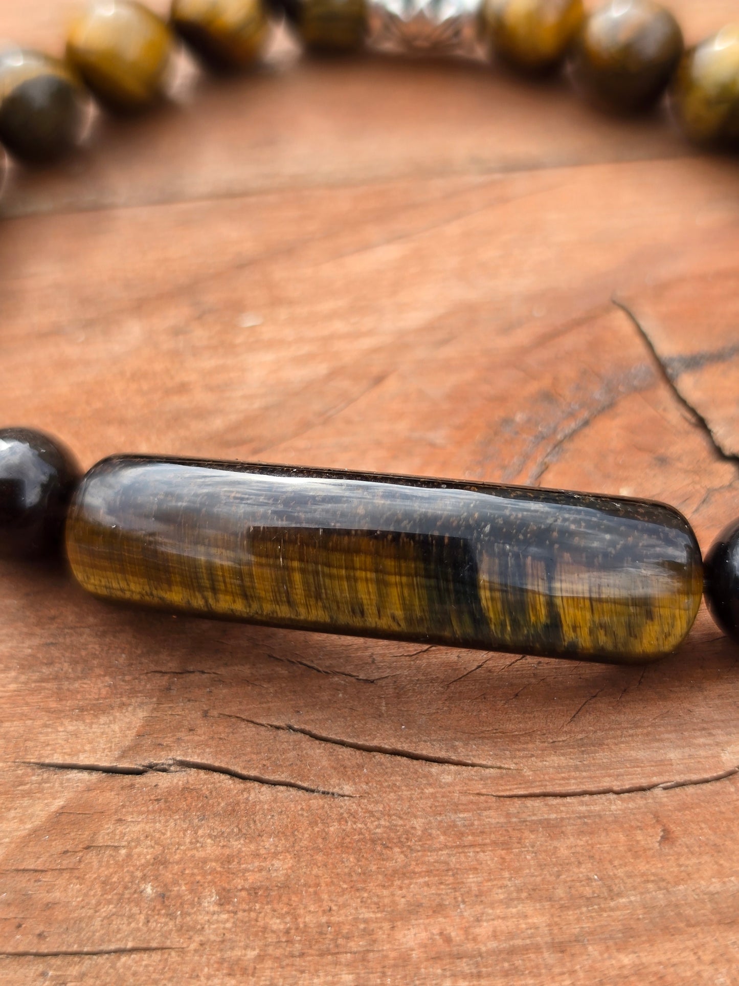 Tigers eye bar bead