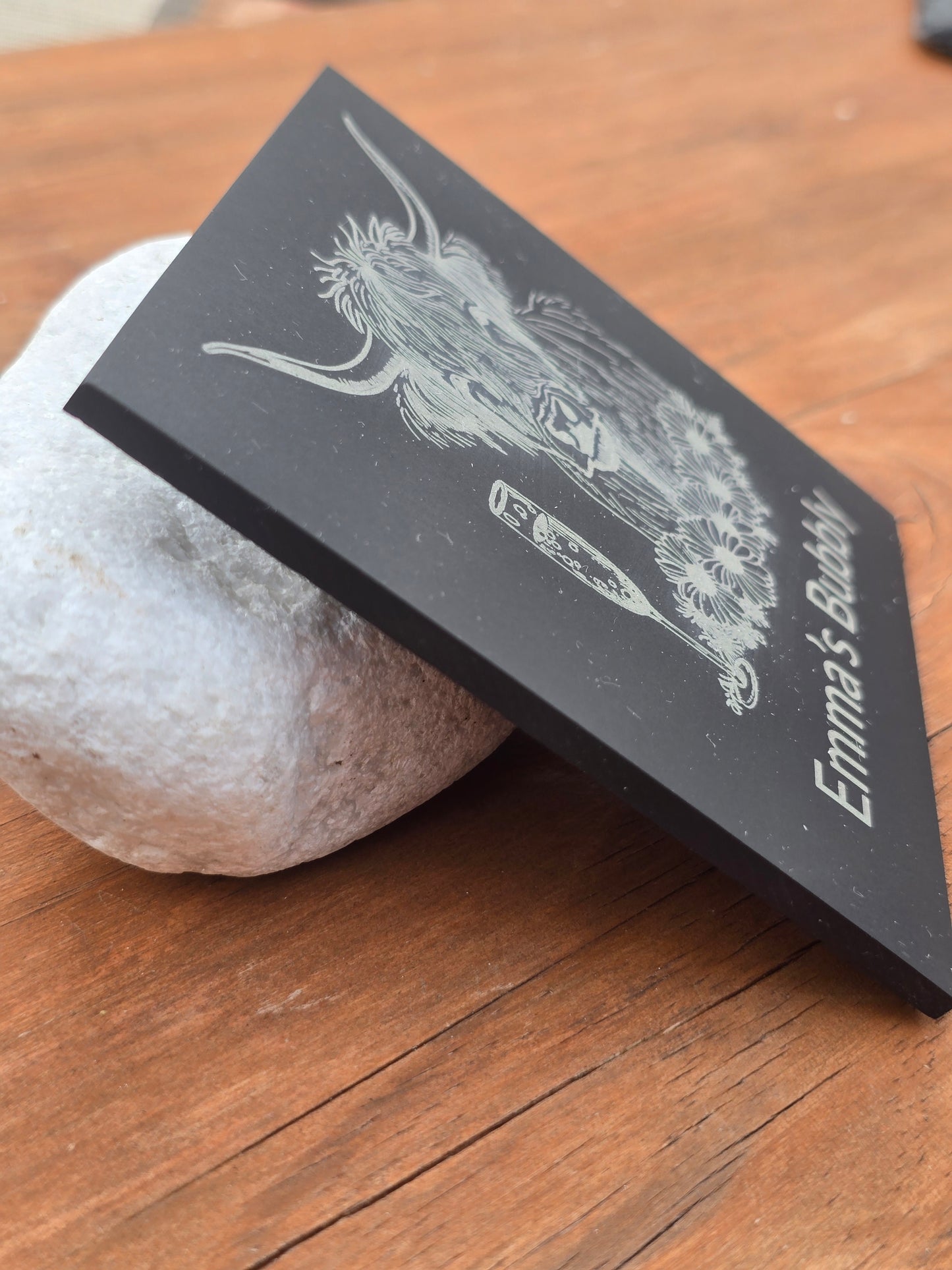 Personalised Highland Cow Slate Coaster - "Your Name's Bubbly" Text