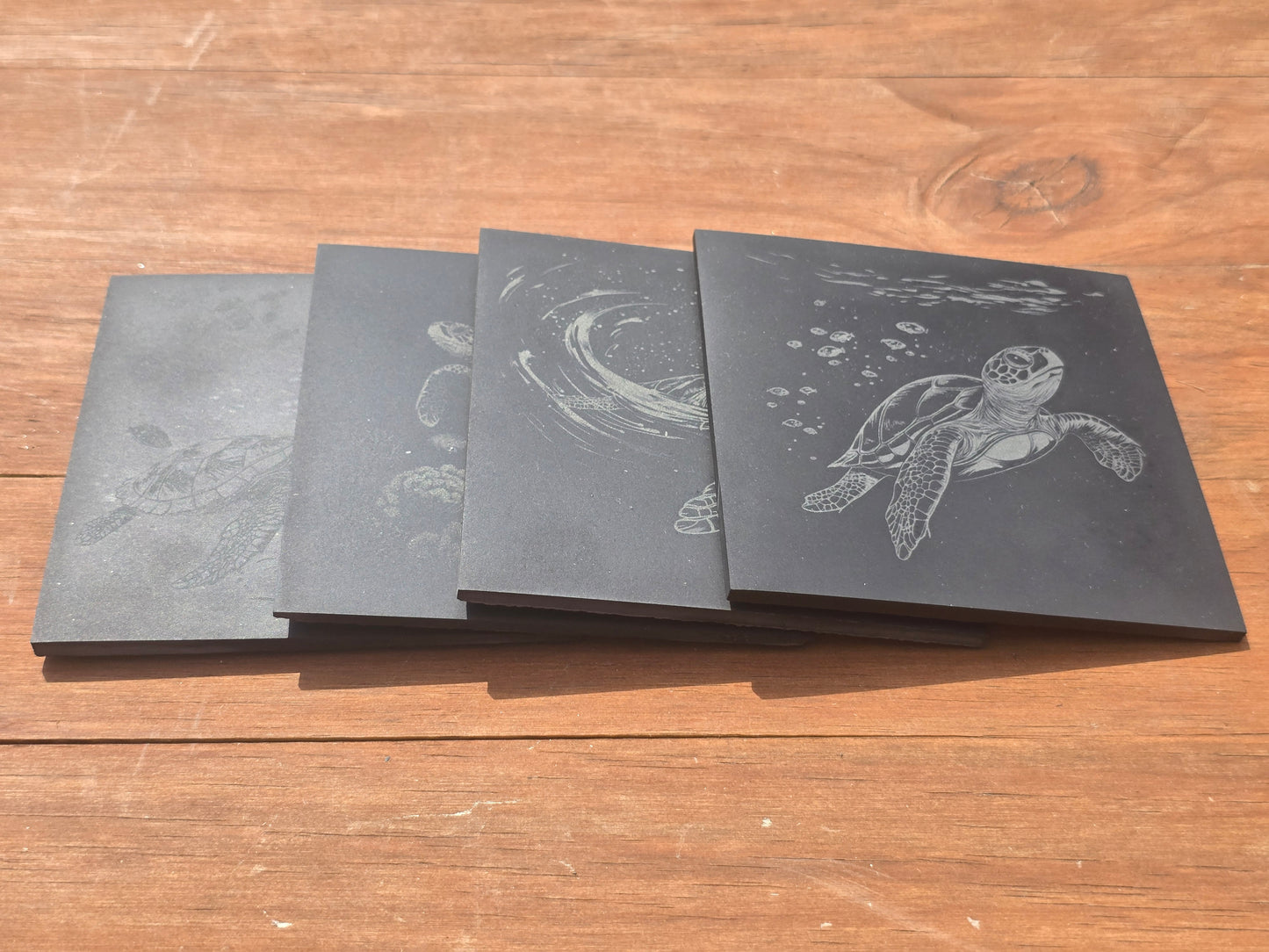 Sea Turtle Slate Coasters - 4 pack contemporary drinks coasters