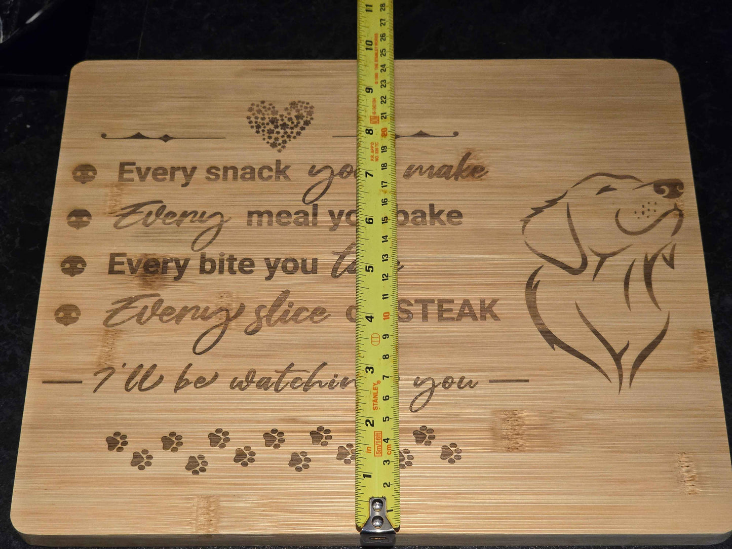 Every snack you make chopping board - Doggy themed bamboo cutting board