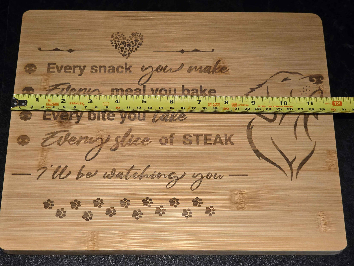 Every snack you make chopping board - Doggy themed bamboo cutting board