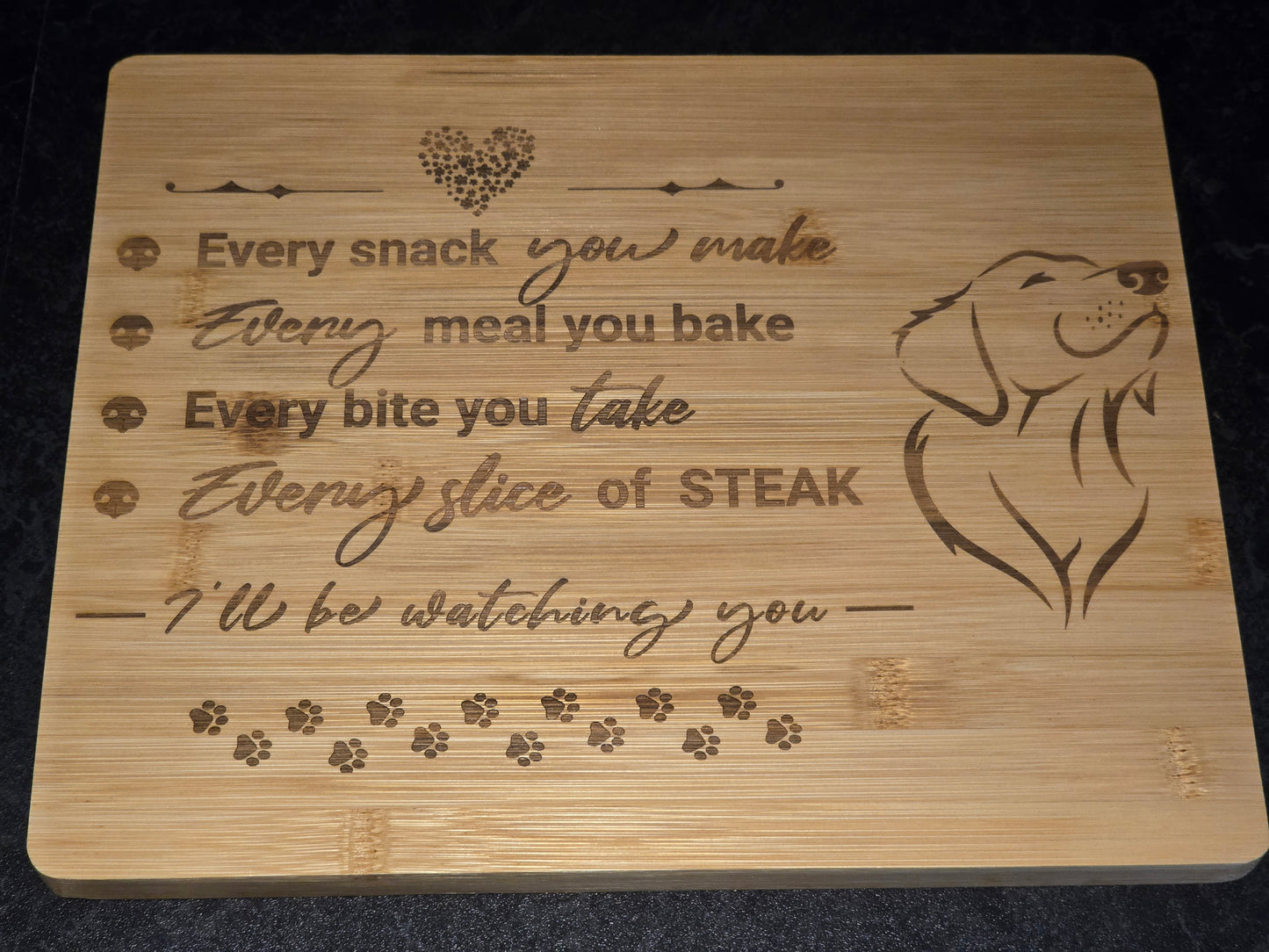 Every snack you make chopping board - Doggy themed bamboo cutting board
