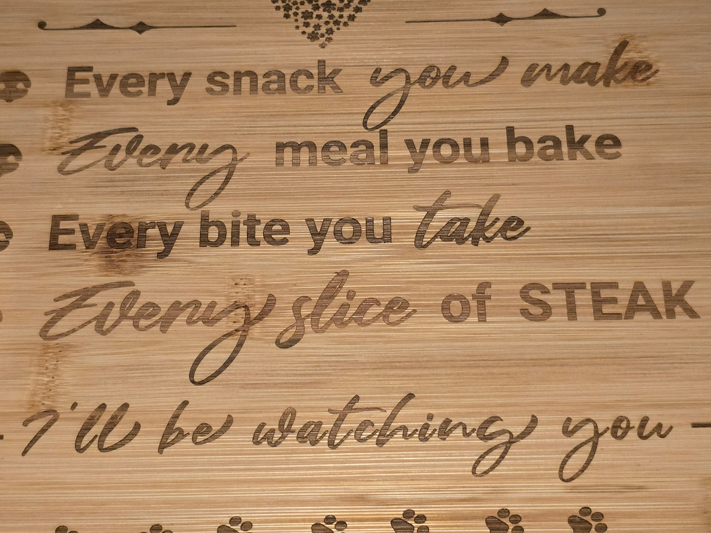 Every snack you make chopping board - Doggy themed bamboo cutting board
