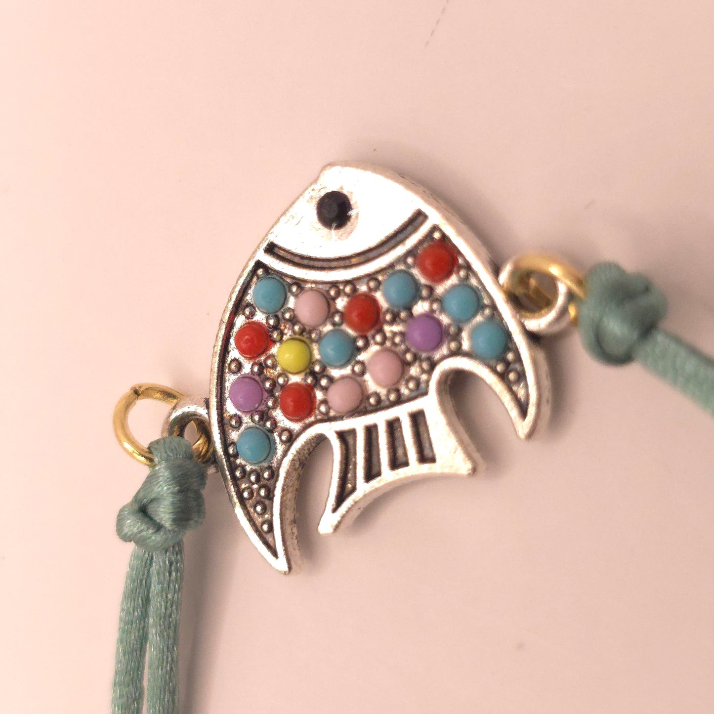 Slide Knot String Bracelet With Charm