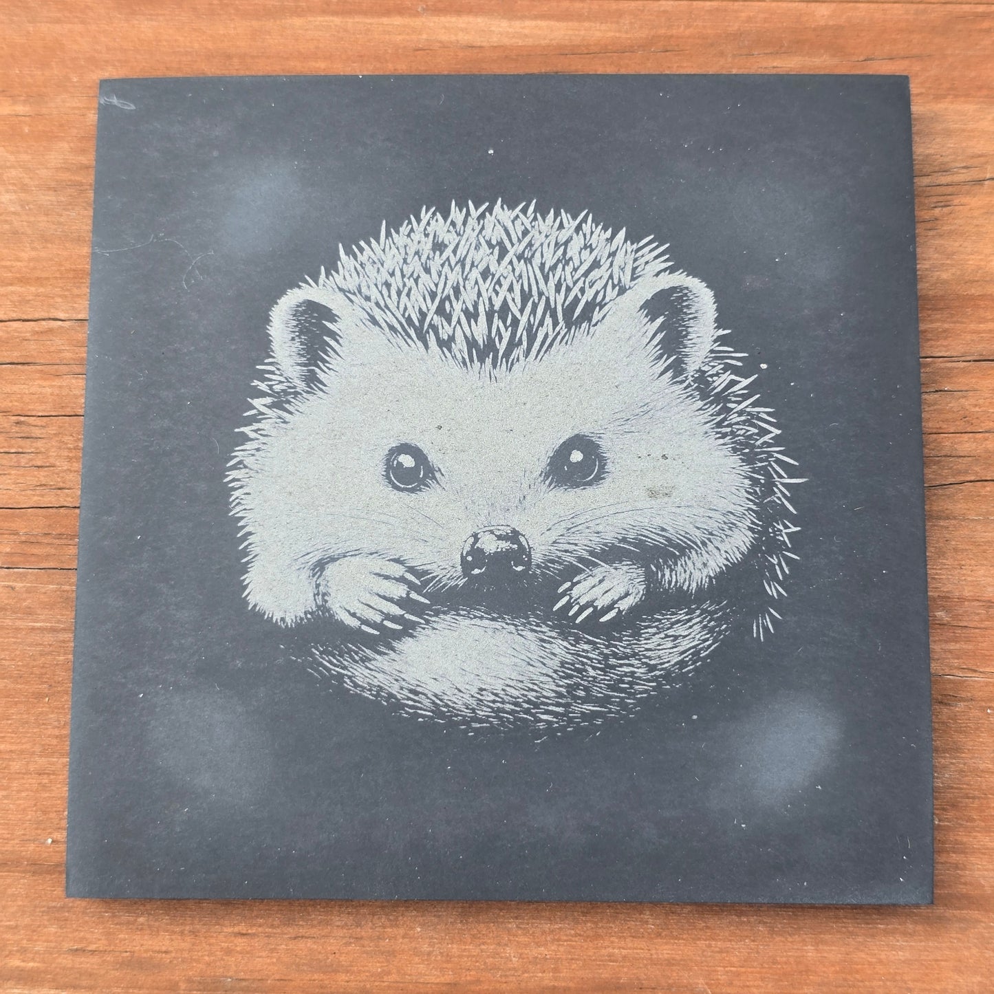 Hedgehog Slate Coaster Set - 4 pack drinks mat set