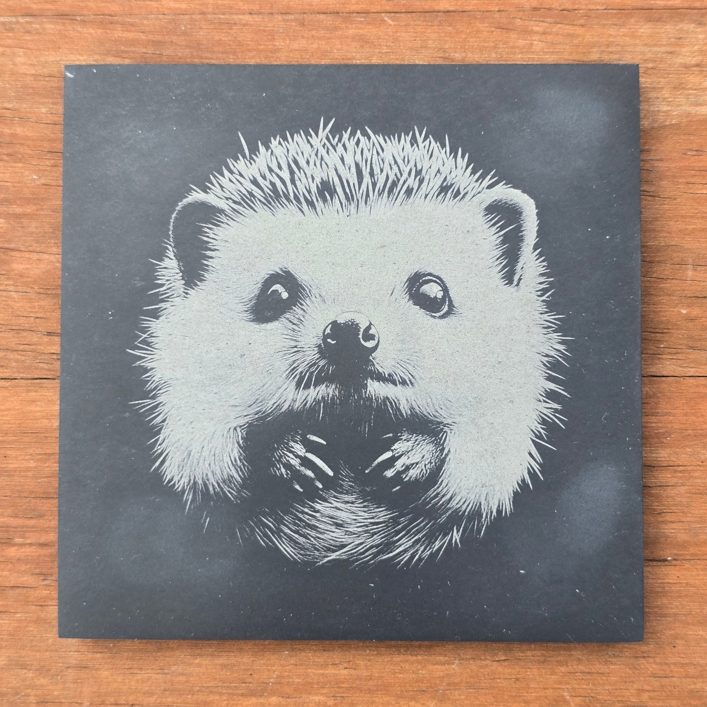 Hedgehog Slate Coaster Set - 4 pack drinks mat set