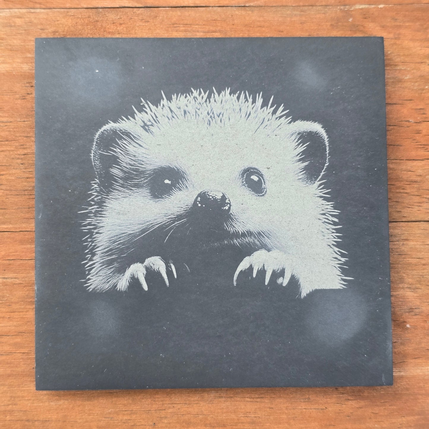 Hedgehog Slate Coaster Set - 4 pack drinks mat set