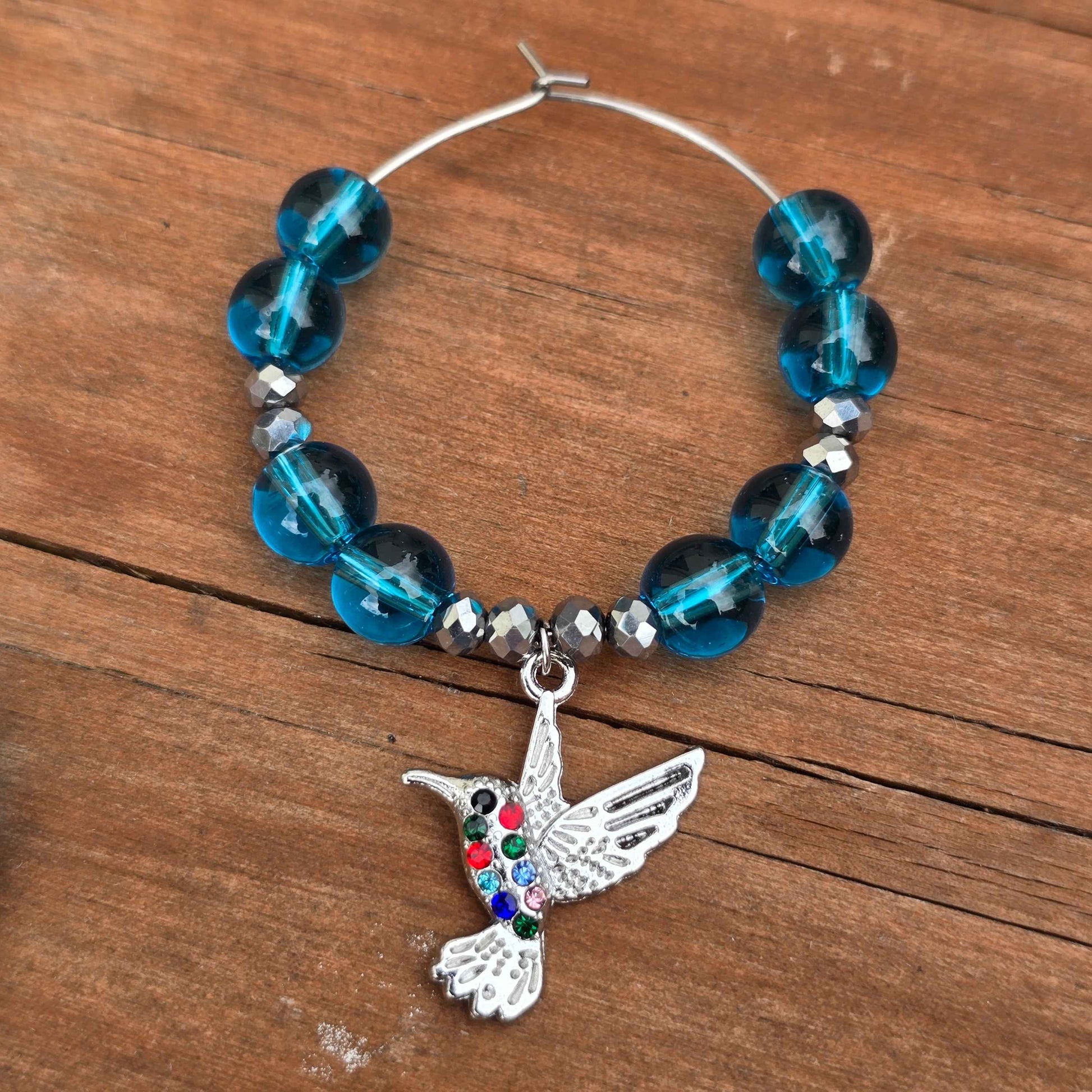 Hummingbird Wine Glass Charms - Pack of 4 drinks markers