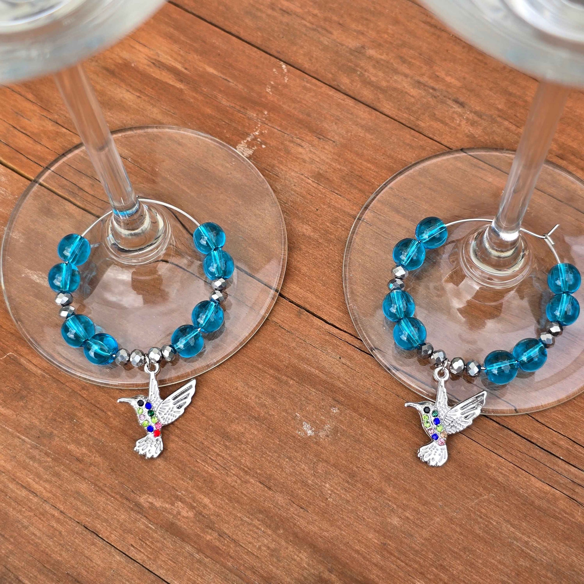 Hummingbird Wine Glass Charms - Pack of 4 drinks markers