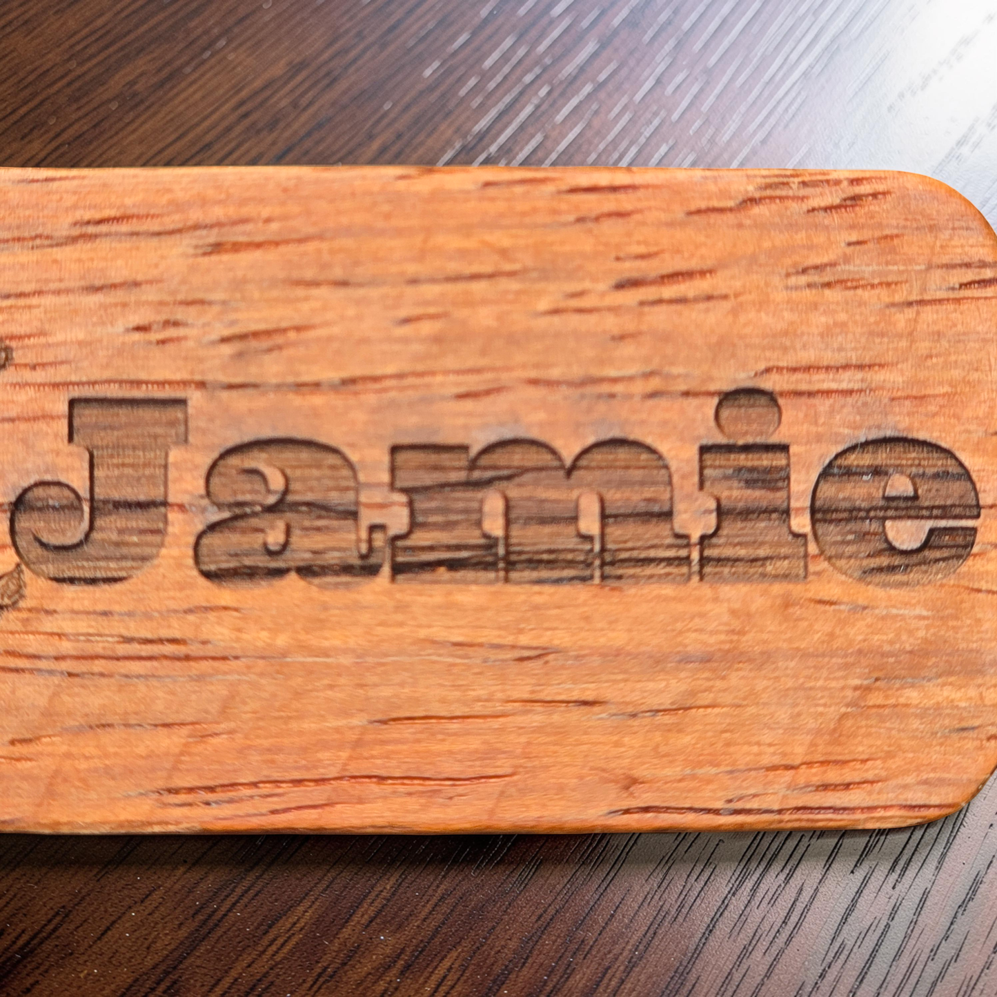 Personalised highland cow wooden bag tag / keyring