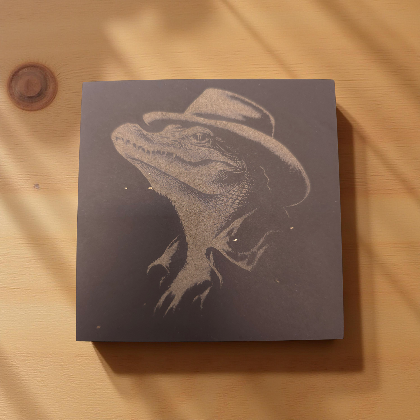 Animals in Hats - 4 pack slate coaster set of cute critters in fedora hats