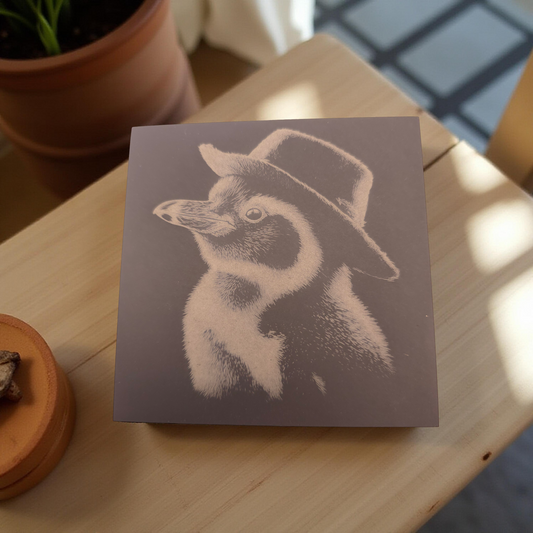 Animals in Hats - 4 pack slate coaster set of cute critters in fedora hats